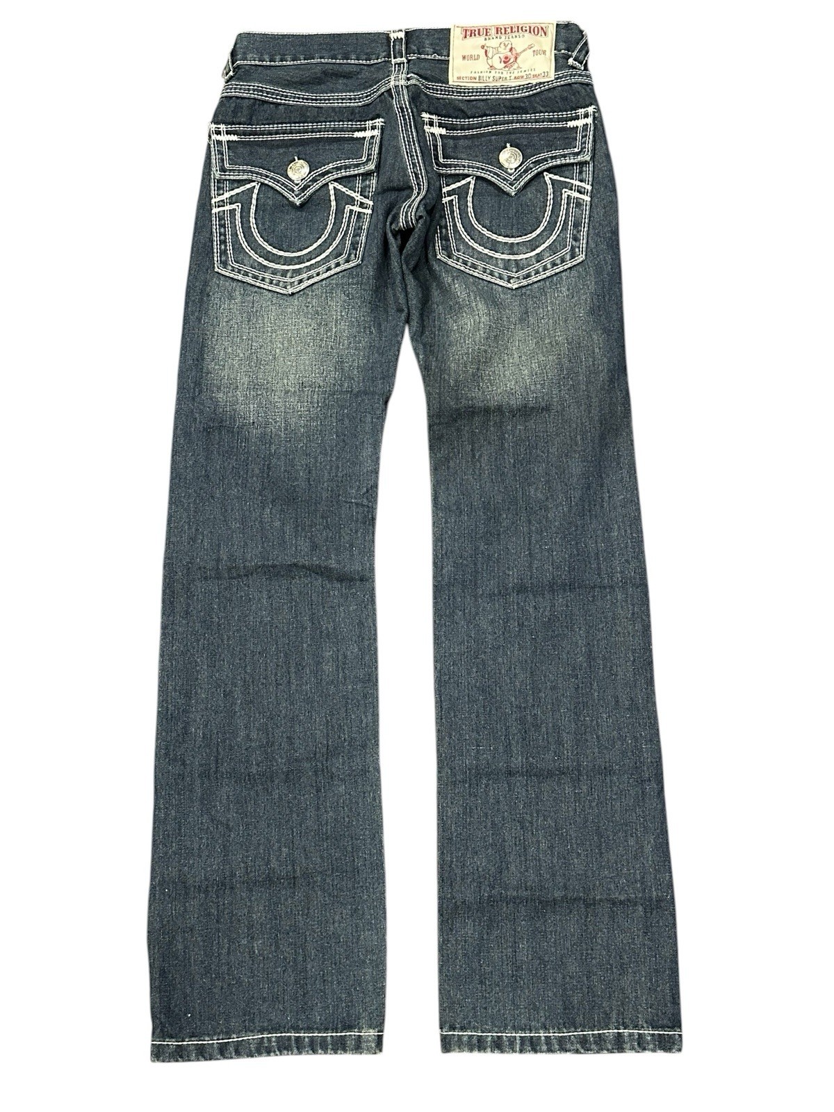 Vintage Y2K True Religion Billy Super T Straight Leg Jeans 29.5×32 Made In USA