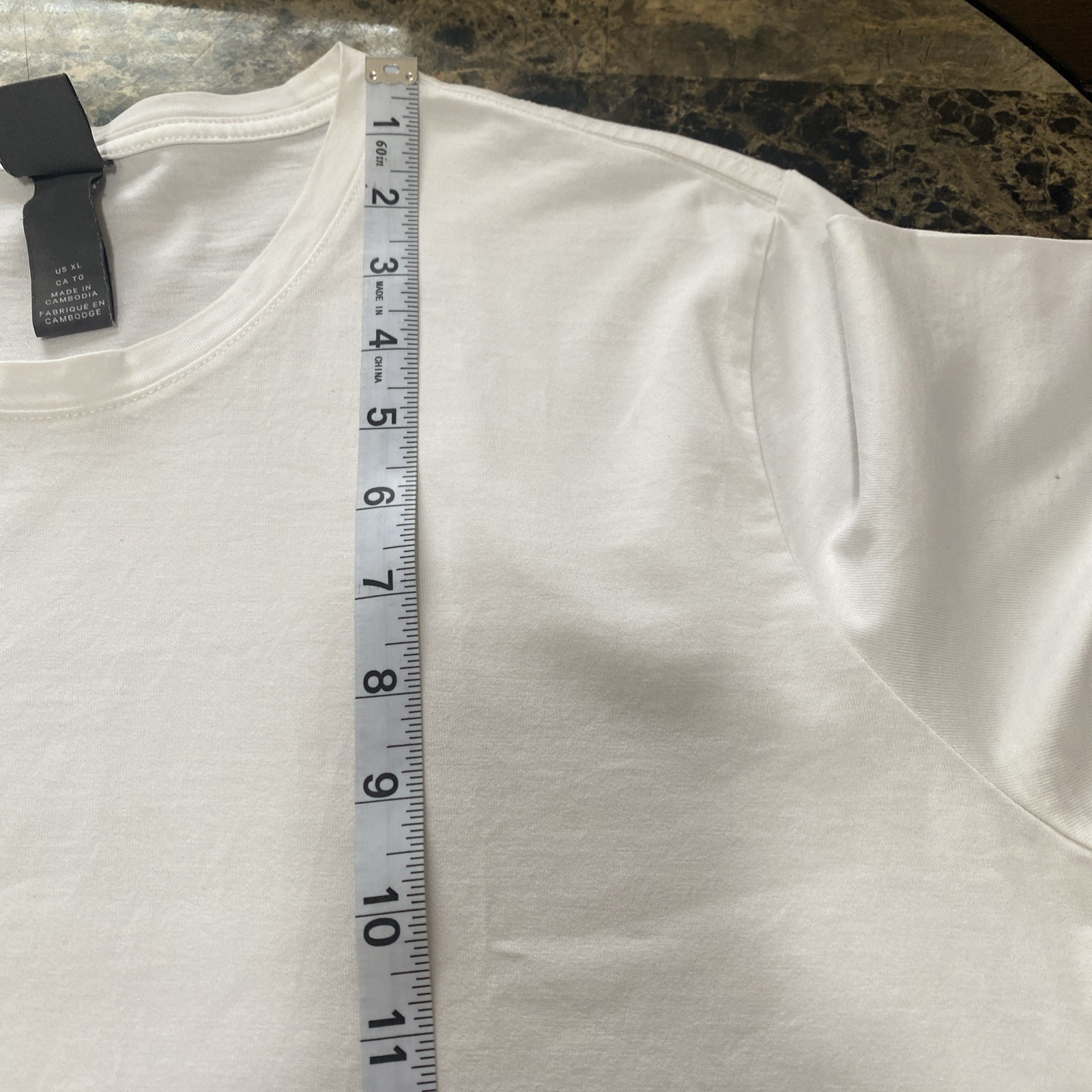 H&M 100% Cotton Summer White Vacation T-shirt Classic Ringer Size XL