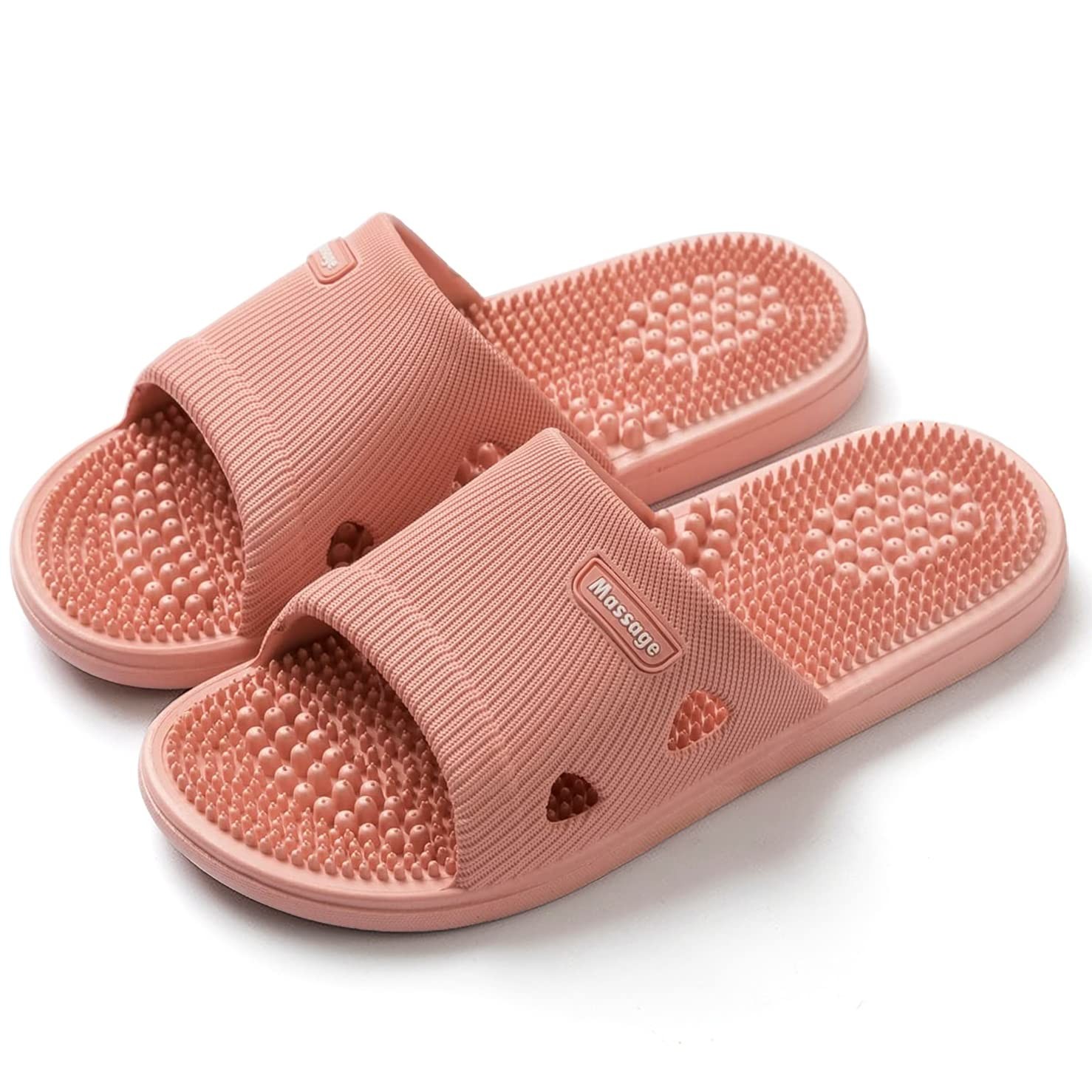 Acupressure Massage Slippers for Plantar 6.5-7 Women/5-5.5 Men, Pink