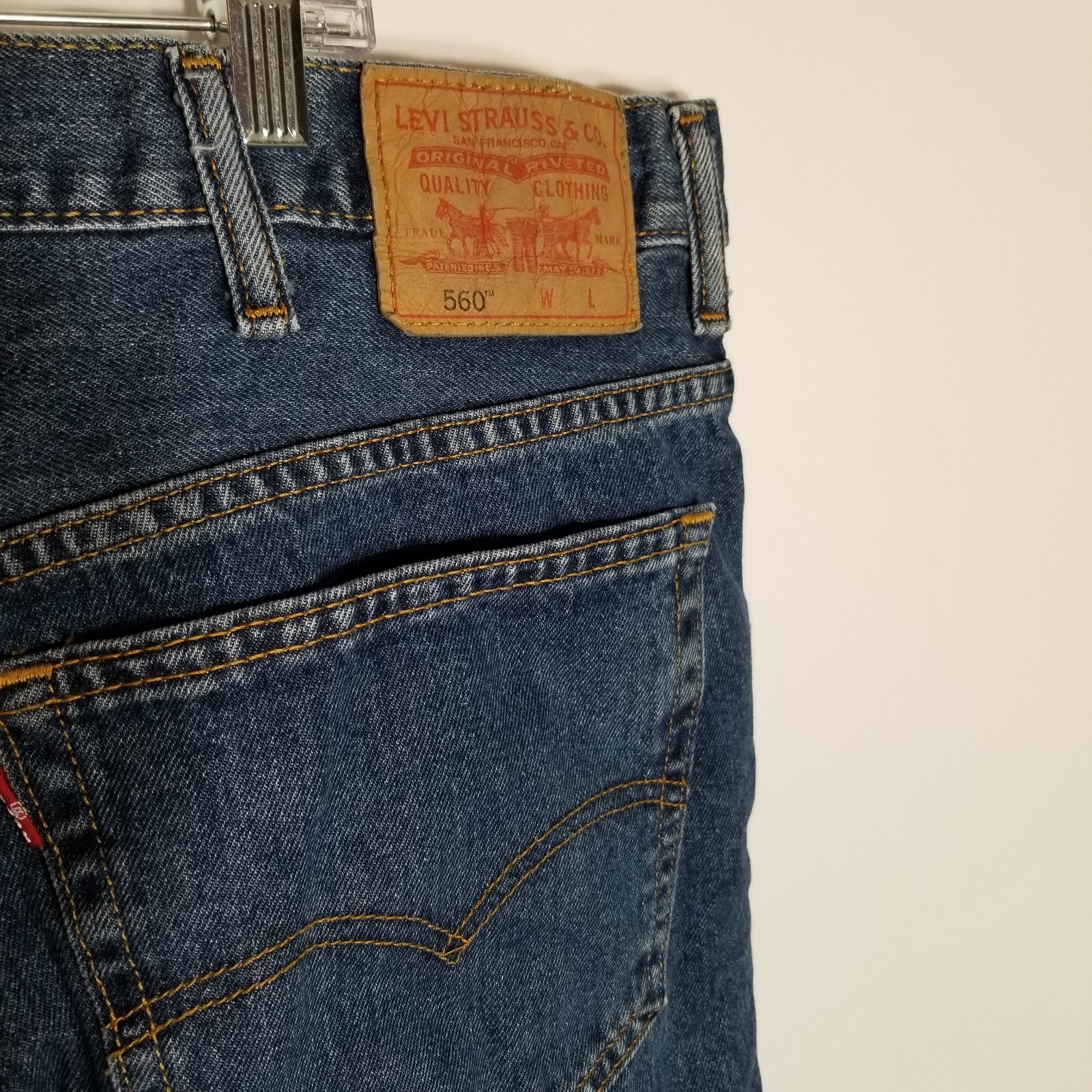 Levi’s 560 Jeans Men’s 46×34 Actual 45×33 Blue Denim 100% Cotton Straight Leg