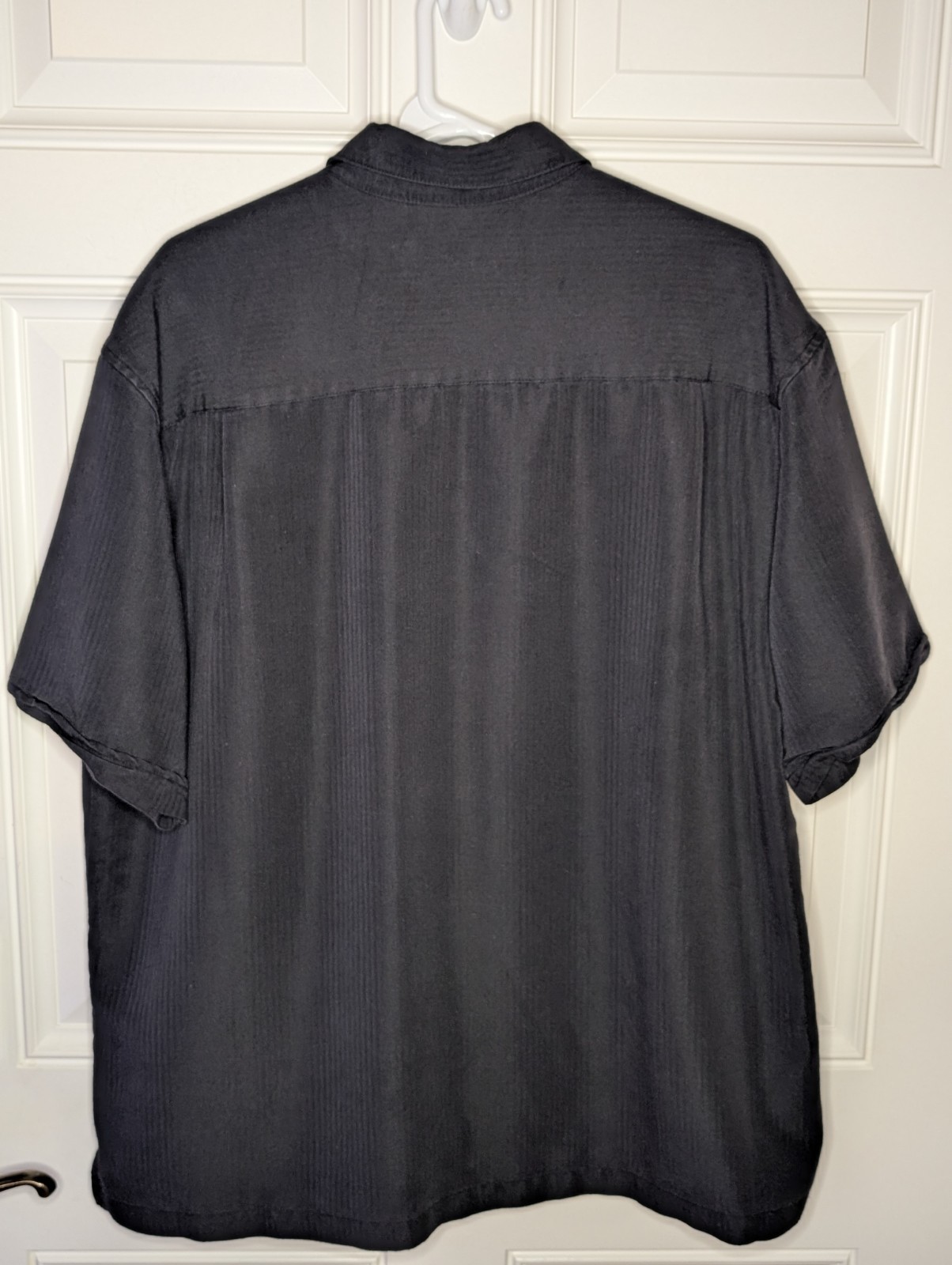 Cubavera Short Sleeve Black Embroidered Button Up Guayabera Shirt Men’s Size XL