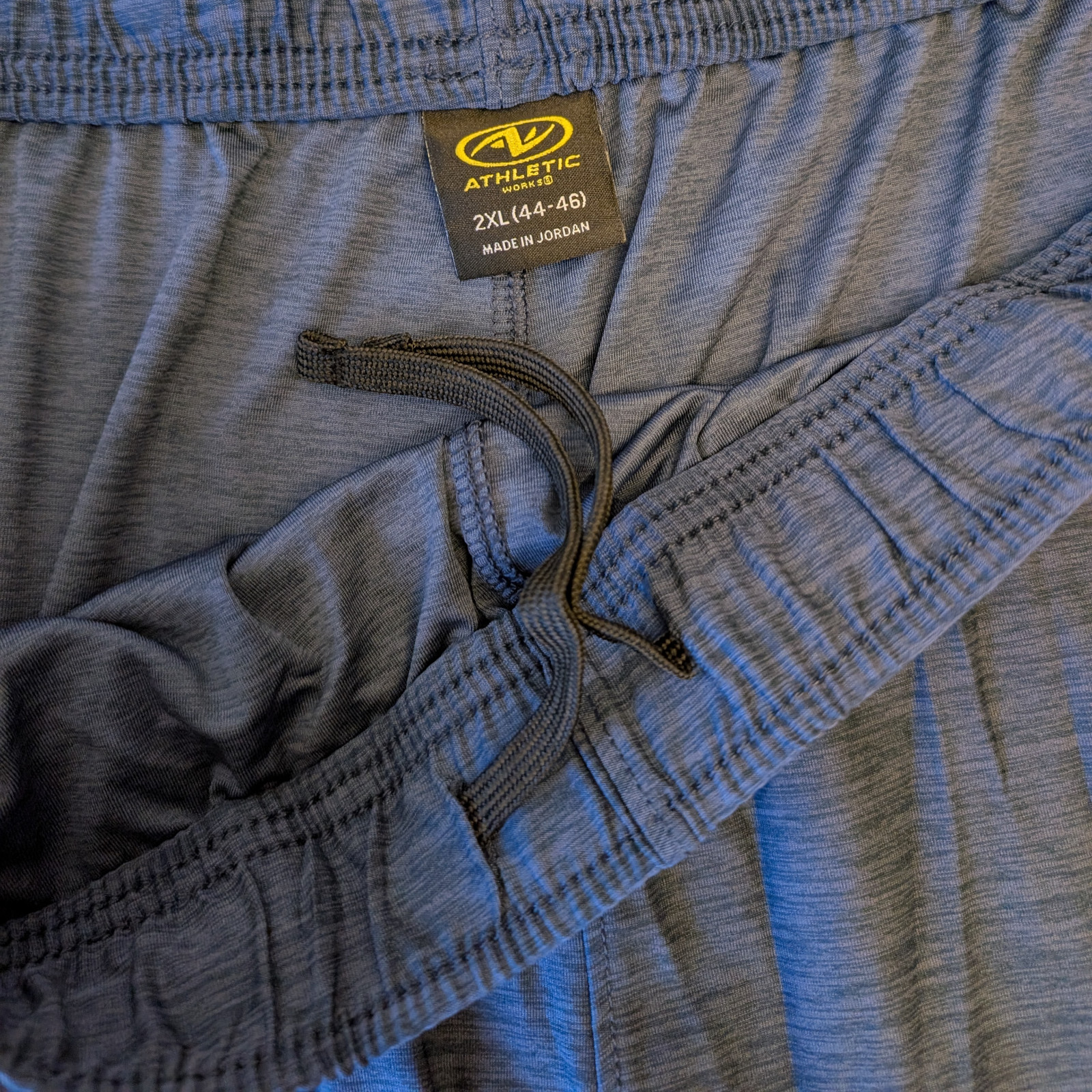 Jersey Comfort Shorts Men’s 2XL (44-46) Elastic Waist Front Pockets Black & Blue