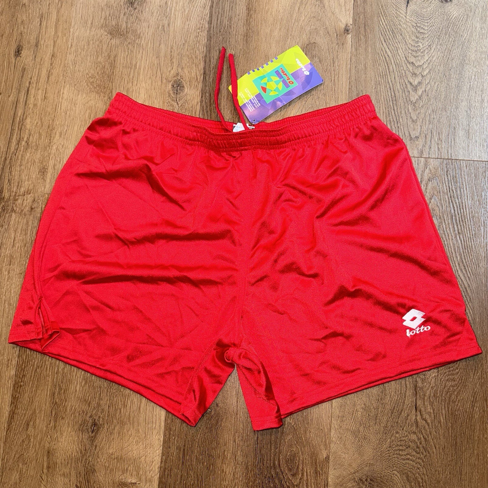 Vtg 90s Lotto Soccer Shorts Mens XL Wet Look Shiny Polyester Glanz Dazzle NOS