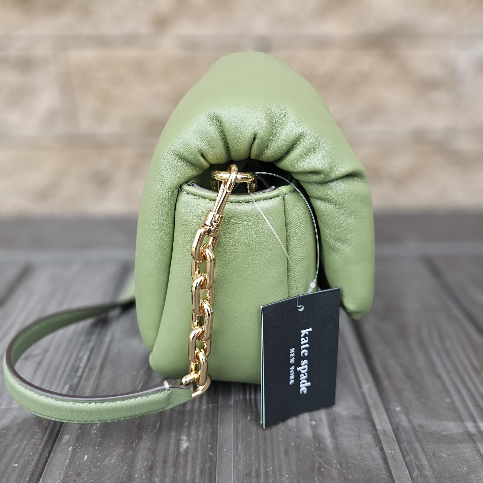 kate spade- Dakota- Puffy Leather Convertible Crossbody- Cedar Stand- NWT- $448