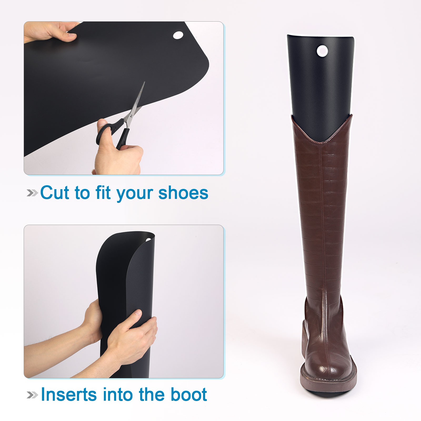 10pcs Boot Shaper Form Inserts 6″ Boots Tall Support for Women and Men Black