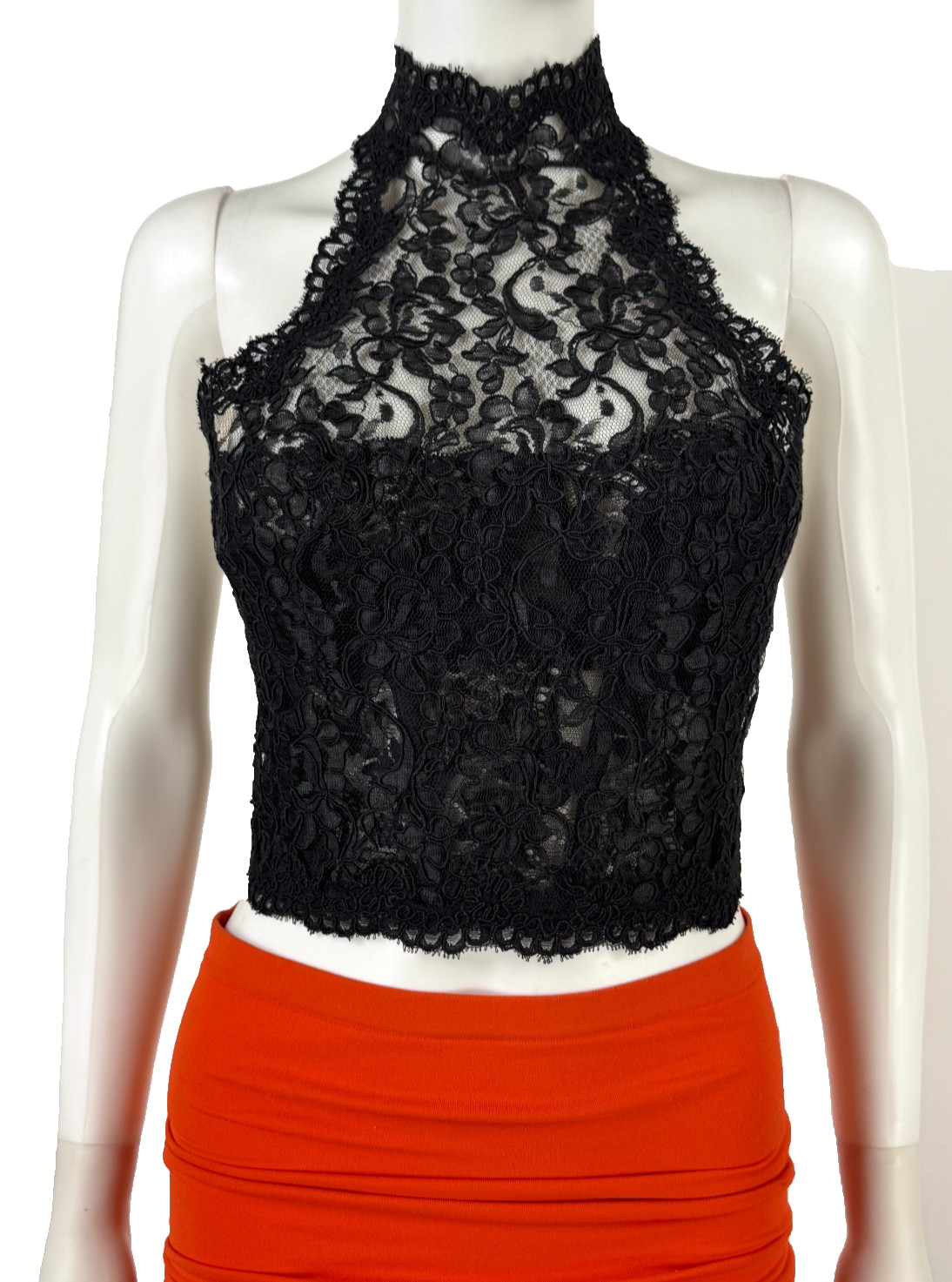 Only Hearts Vintage 36 C US BIack Lace Halter Corset Lingerie Boning Top Auth