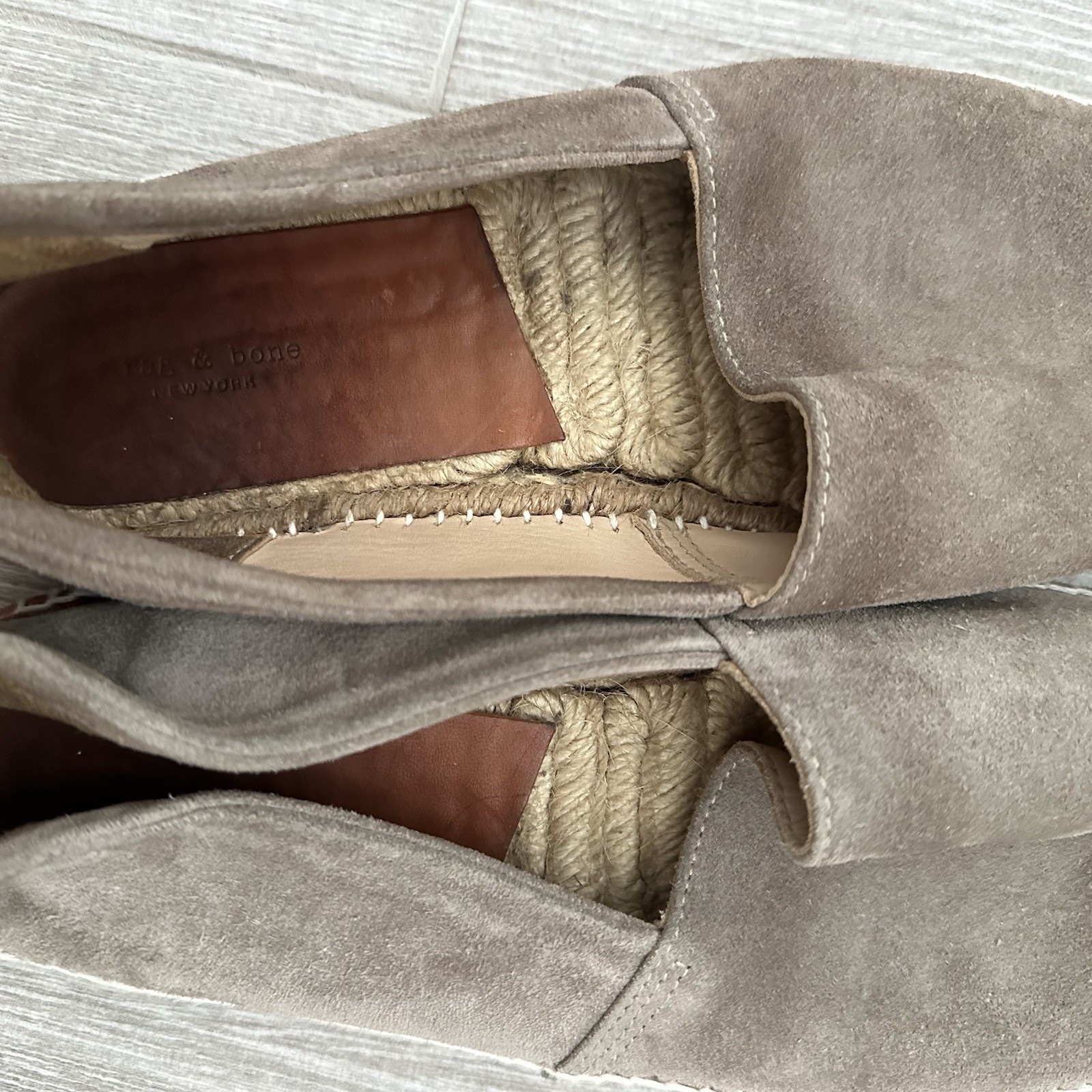 Rag & Bone Stucco Suede Leather Adria Espadrilles Shoes Womens US 8.5 EUR 39 M