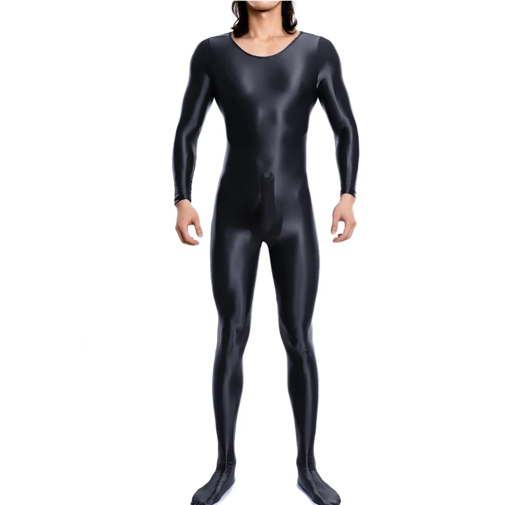 Bodysuit Shiny Oil Glossy Body Stocking Sheath Tights Night Club Wear Jumpsuits