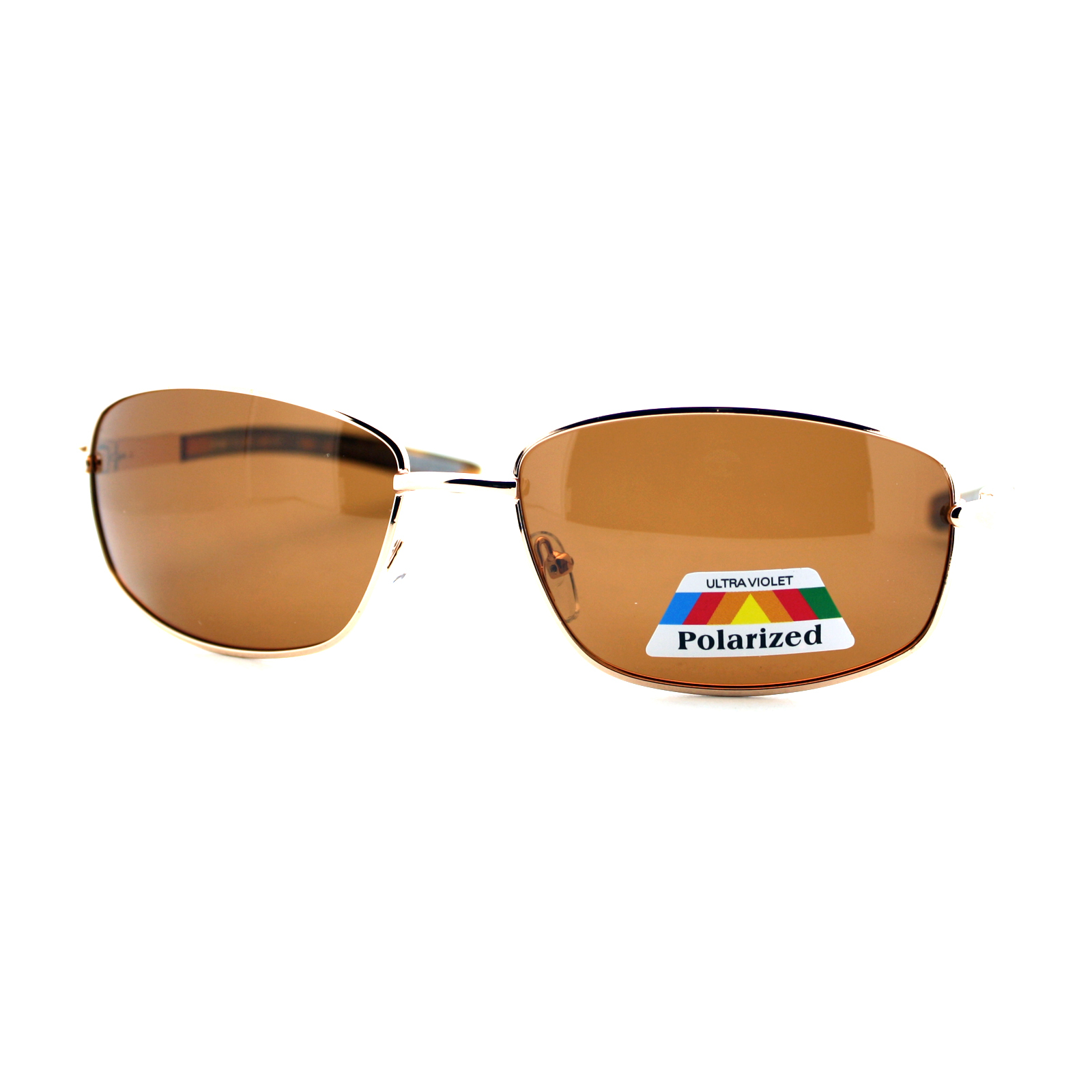 Mens Polarized Lens Sunglasses Oval Rectangle Metal Frame Spring Hinge