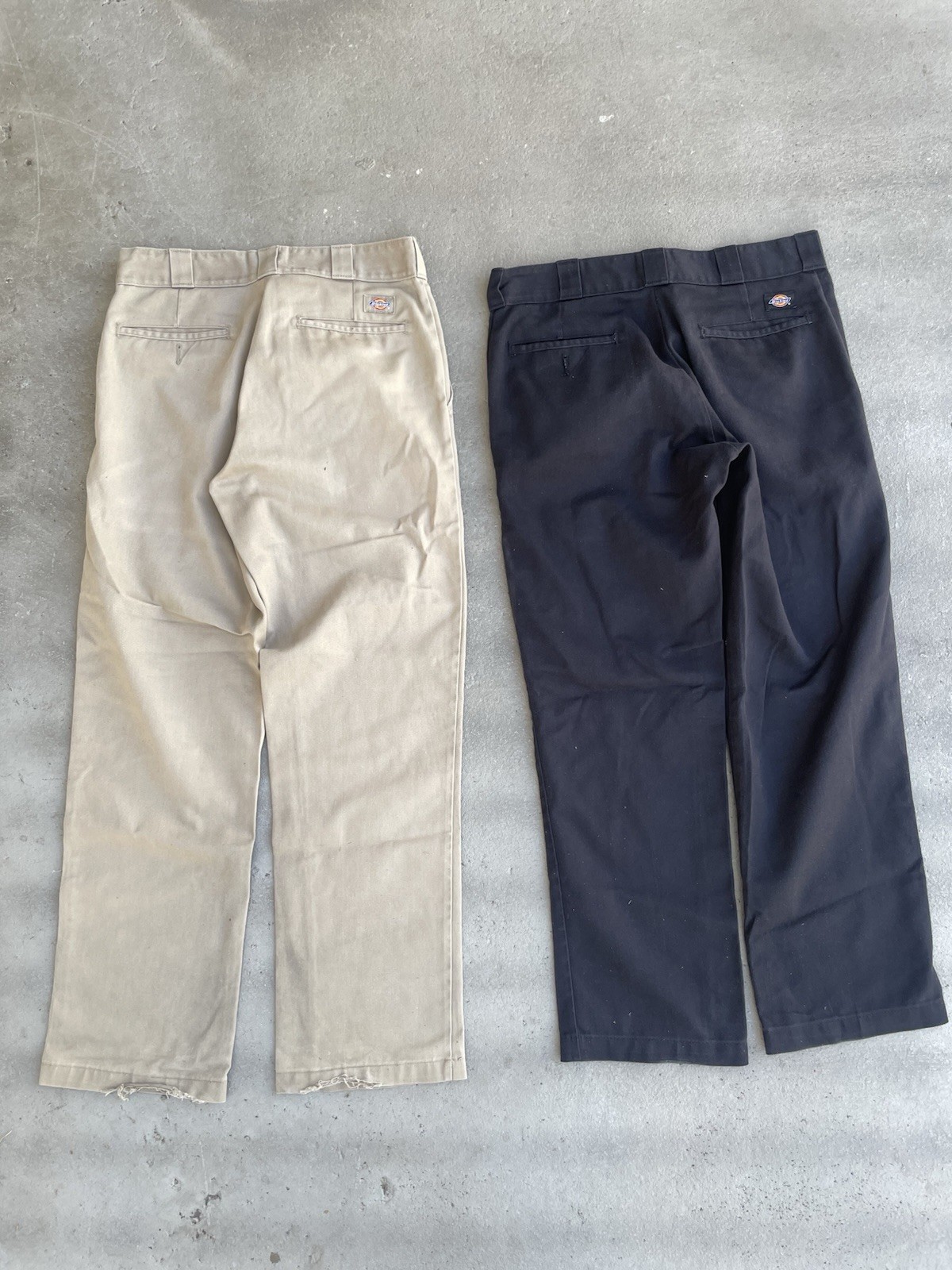 Dickies 874 Original Fit Flex Work Pants Lot of 2 Beige/Black 32×30 32×32