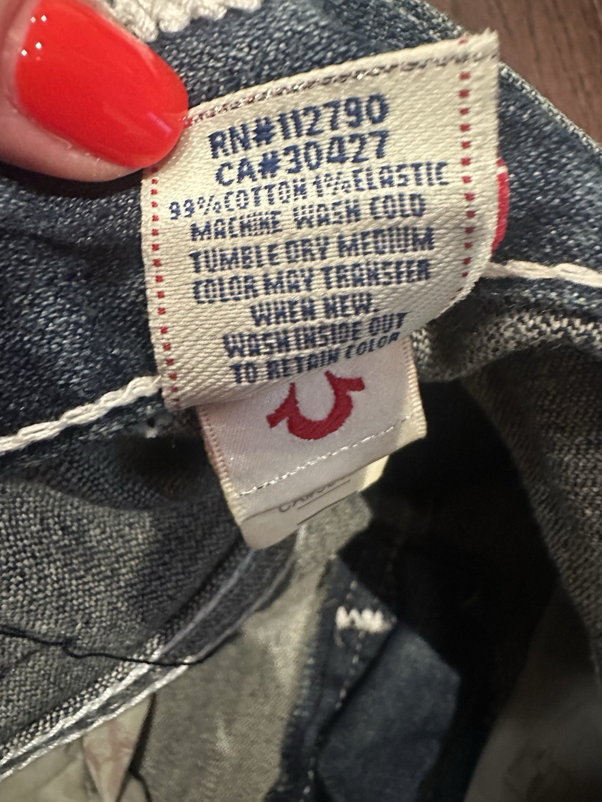 Vintage Y2K True Religion Billy Super T Straight Leg Jeans 29.5×32 Made In USA