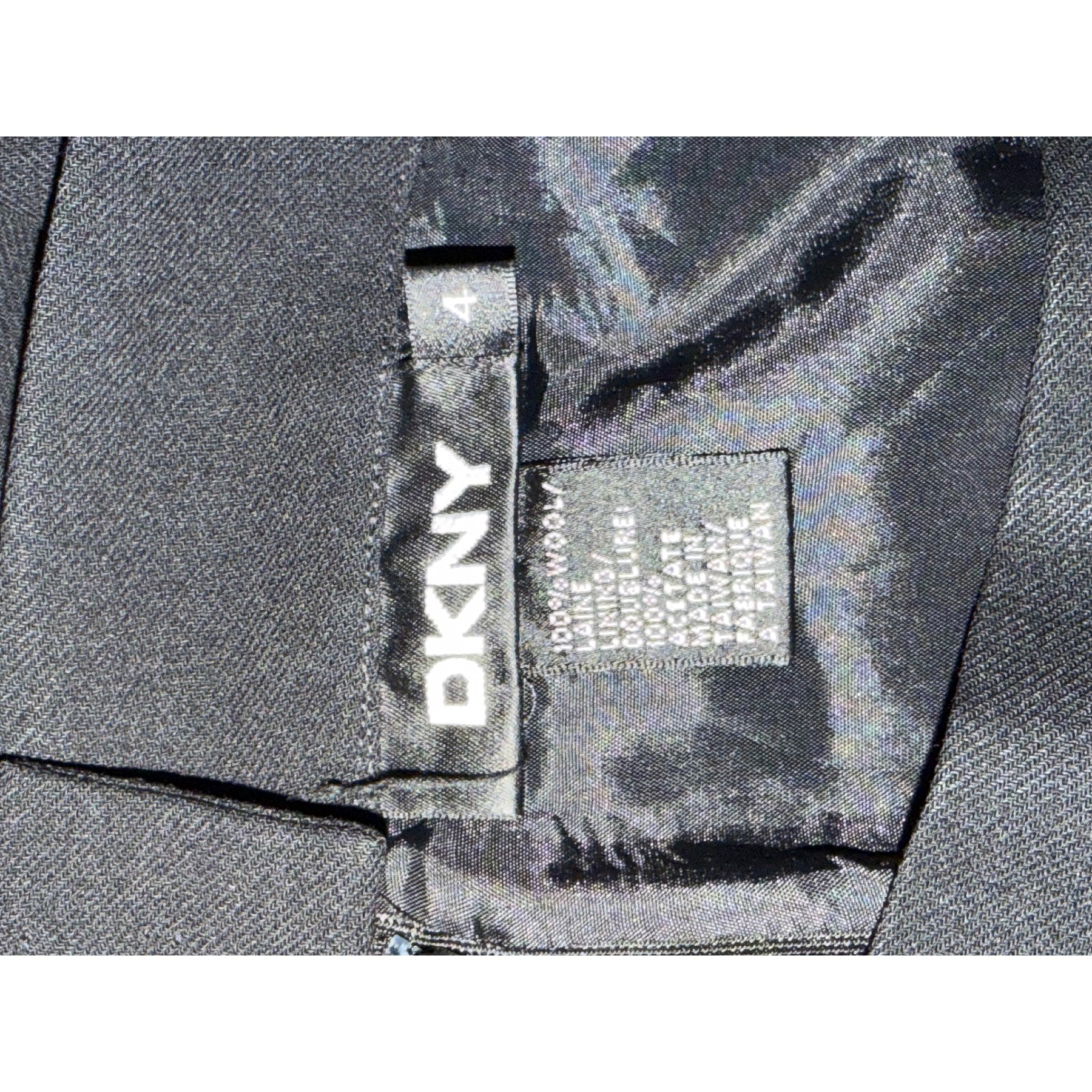 DKNY Black Wool A-Line 100% Wool Knee Length Career Office Workwear 4