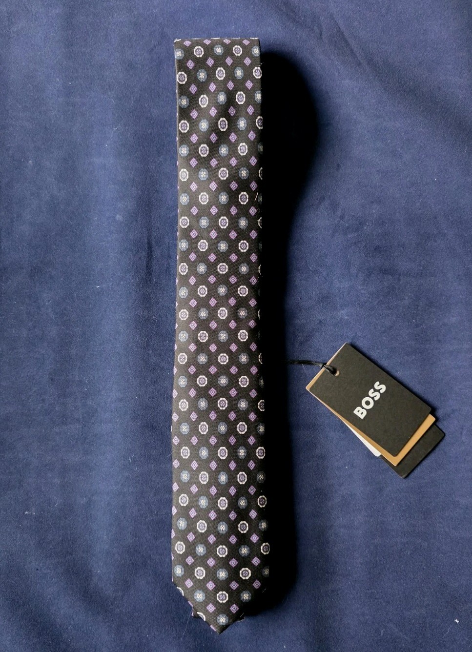 HUGO BOSS BLACK LABEL SILK SLIM TIE MADE IN ITALY BLACK #50521990-NWT