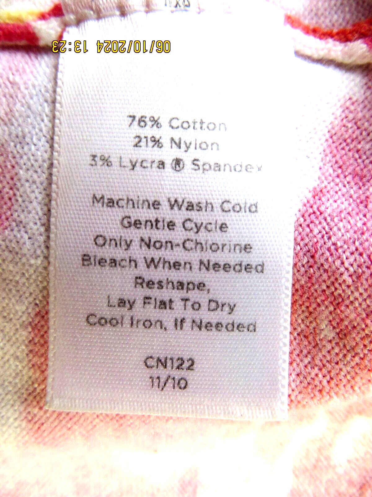 TALBOTS PETITES SZ M/P Cotton/Nylon/Span Pink Green White Light Cardigan Sweater