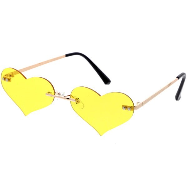 Heart Shaped Sunglasses 6 Colors Plastic Frameless High Fashion Adult