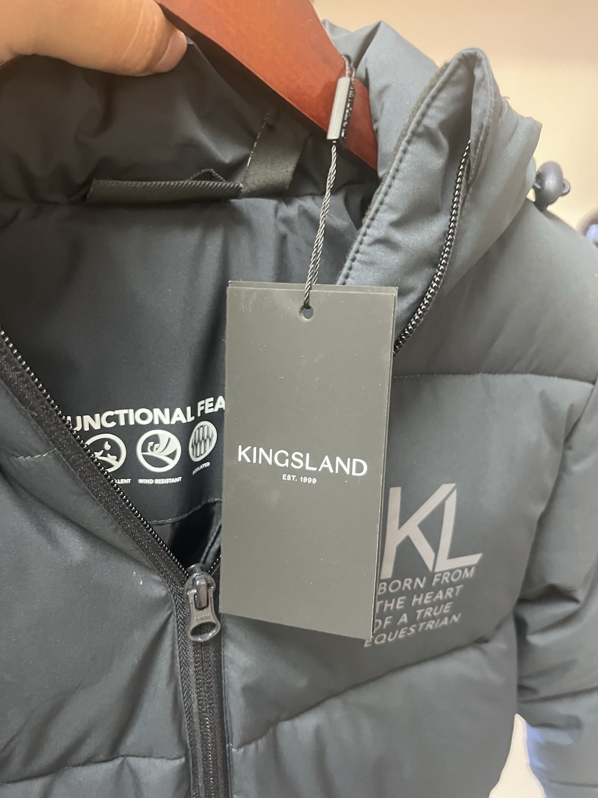 KINGSLAND Womens Jacket Sz MEDIUM Puffer Duck Down BLUE Full Zip Hooded