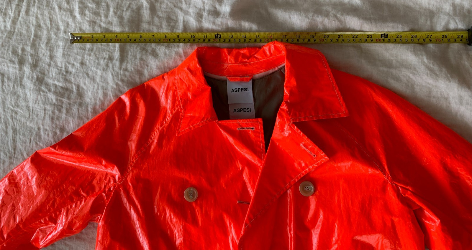 Aspesi Long Raincoat Bright Orange with Removable Insulated (Thermore) Lining