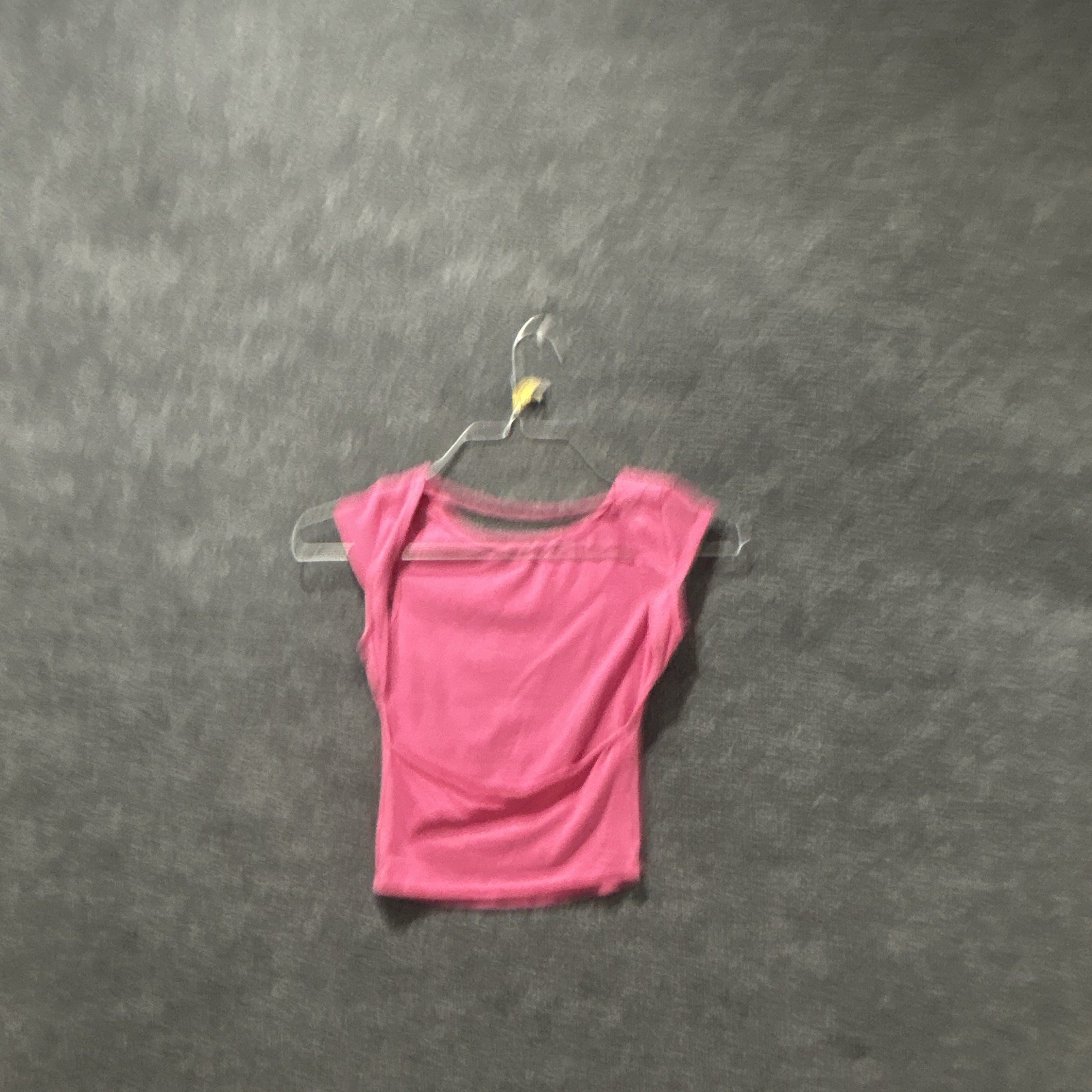Garage Pink Solid Knit Ruched Boat Neck Cap Sleeve Crop Top Slim Fit XS