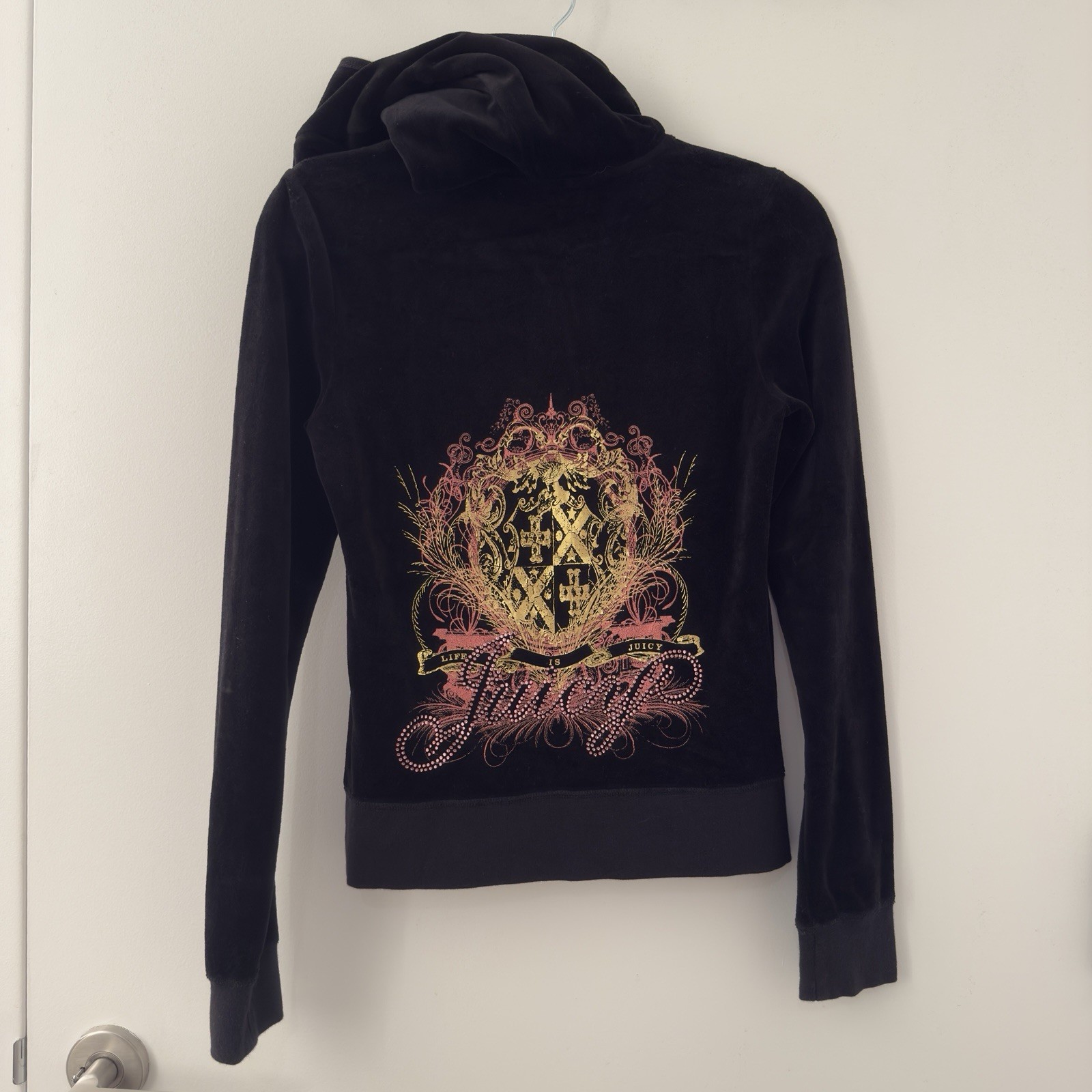 Juicy Couture 2012 Life Is Juicy Jeweled Bedazzled Jacket Black Small Tracksuit