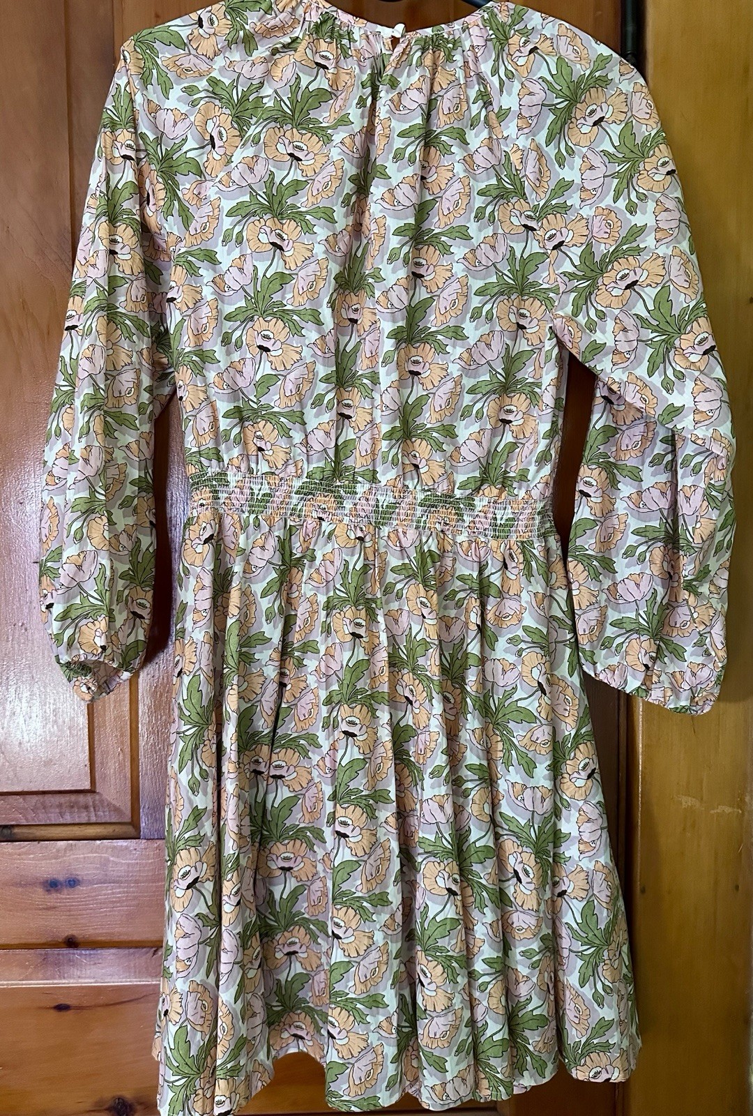 J.CREW Liberty Fabric Floral Fit & Flare Smocked Waist Button Front Dress S