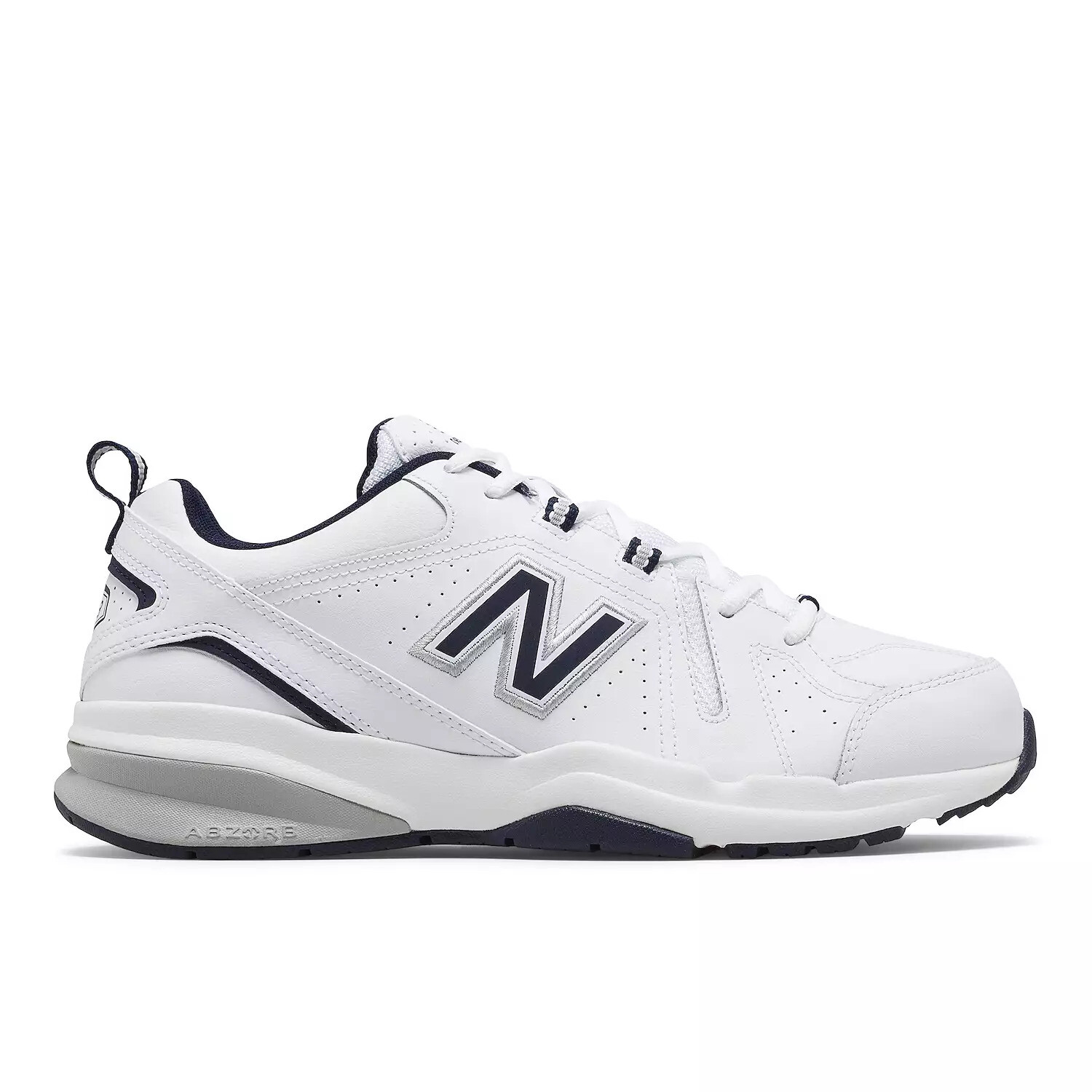 NEW MEN’S NEW BALANCE 608v5 TRAINING SHOES! WHITE AND NAVY BLUE! EXTRA WIDE 4E!