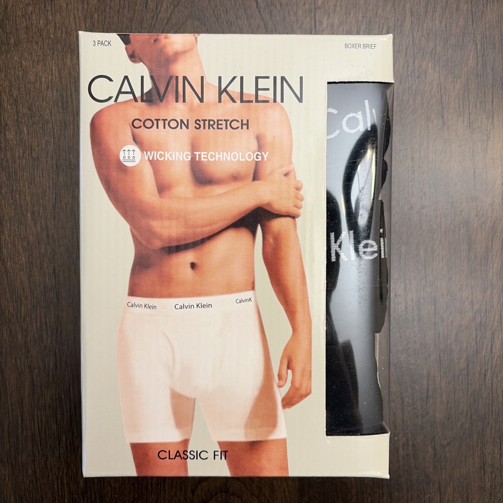 Calvin Klein Cotton Classics Men’s Boxer Briefs – Black, Medium , Pack of 3