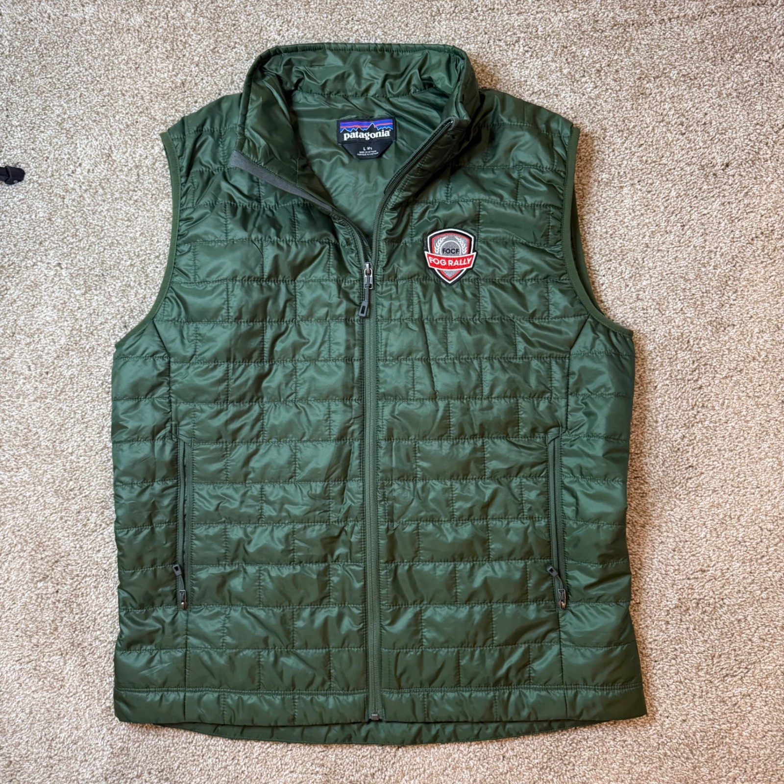Patagonia Nano Puff Vest Mens Large Green FOCF Fog Rally Insulated Quilted