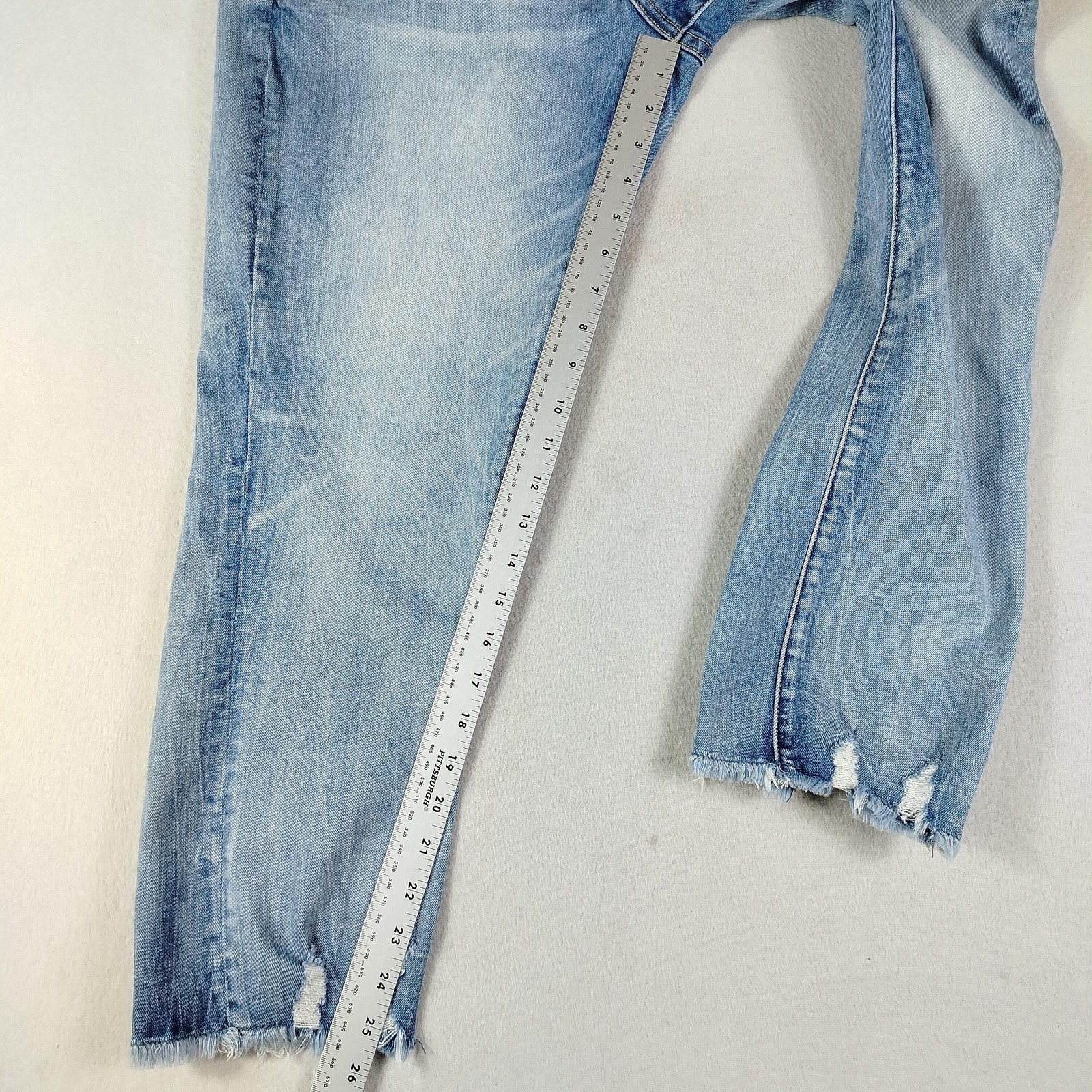 Buckle Black Jeans Womens 32 Light Wash Fit 256 Distressed Raw Hem Boyfriend Fit