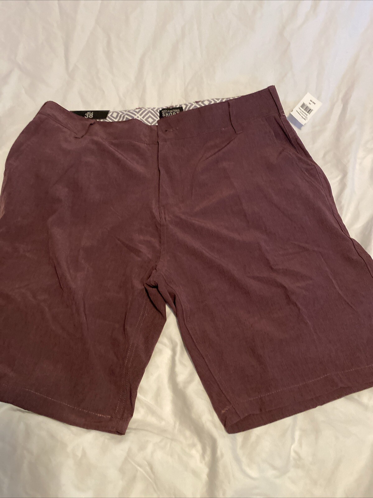 Trunks Multi-Functional Burgundy Wine Shorts Mens Size 38 NWT