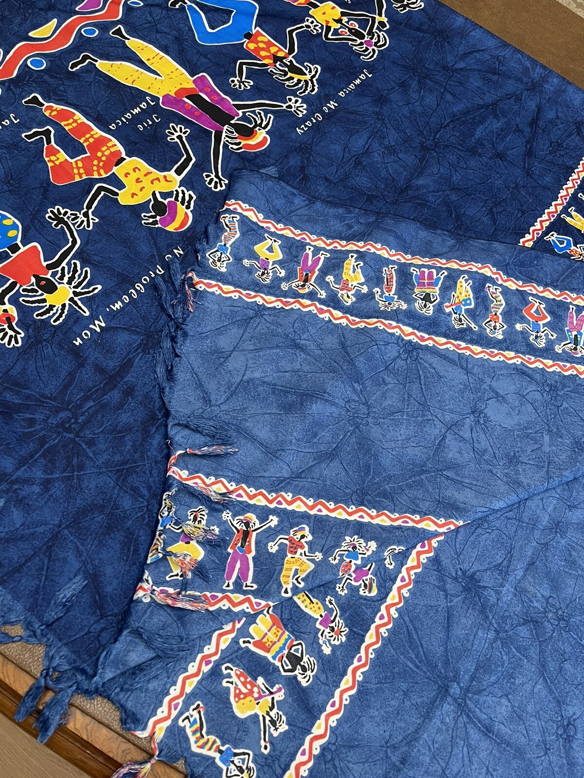 Scarf Afrobeat Tribal Sarong/ Wrap Beachwear Jamaica Beach Vacay 42″X 68″ Approx