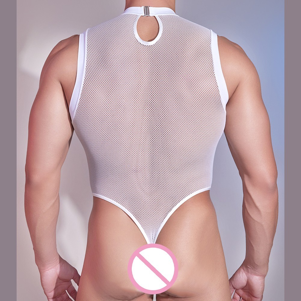 Sexy Underwear Men Bodysuit 95%Nylon+5%Spandex Elastic High Stretch Form-fitting