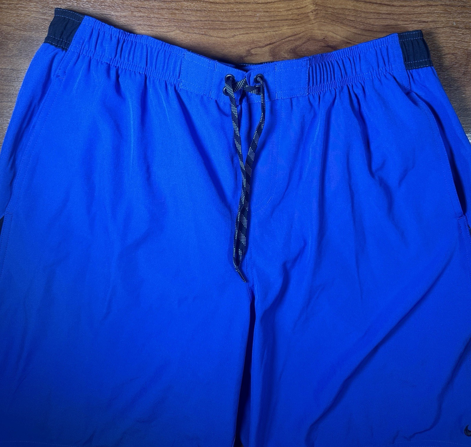 Nike Swim Men’s Core Solid Volley Shorts Blue Black Size XL Drawstring Trunks