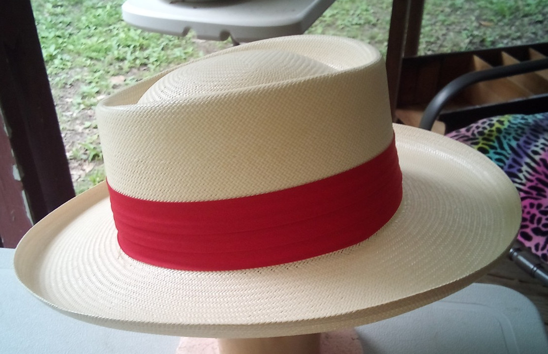 Dobbs Fifth Avenue XL Kingston Natural Shantung Straw Hat~Gambler Shape~Panama