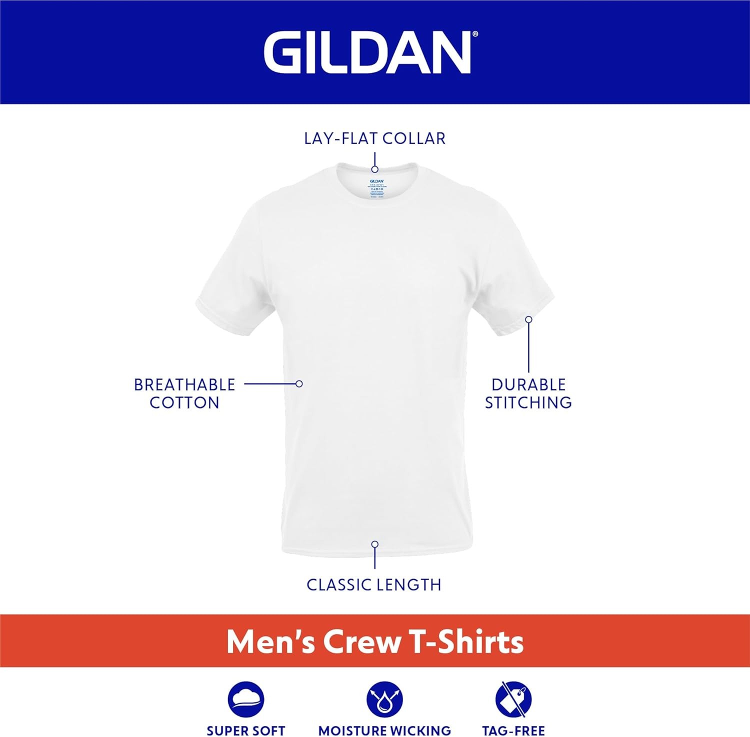 Men’S Crew T-Shirts, Multipack, Style G1100