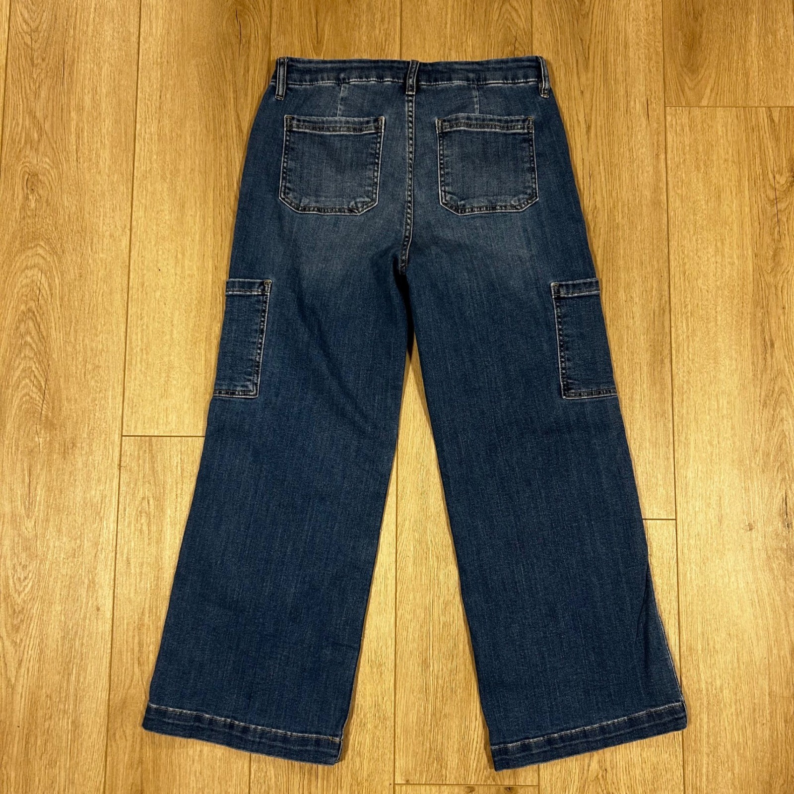 KUT from the Kloth Jodi High Rise Fab Ab Wide Leg Cargo Jeans Blue 8P KP1785PA6