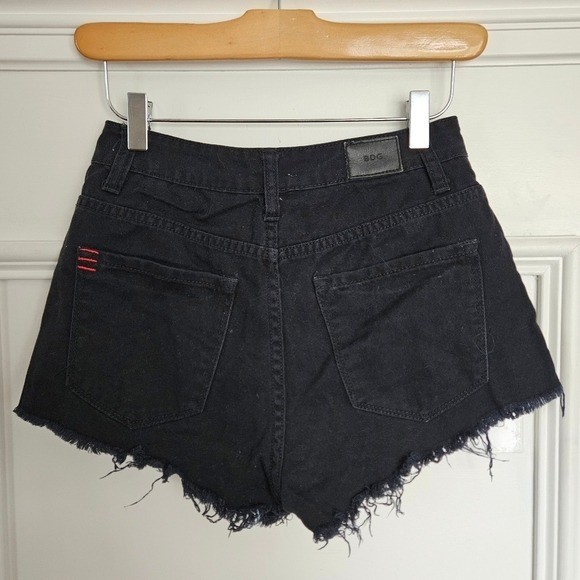 BDG Dree Cheeky Jean Short Charcoal Wash Embroidered Floral Jean Shorts 25