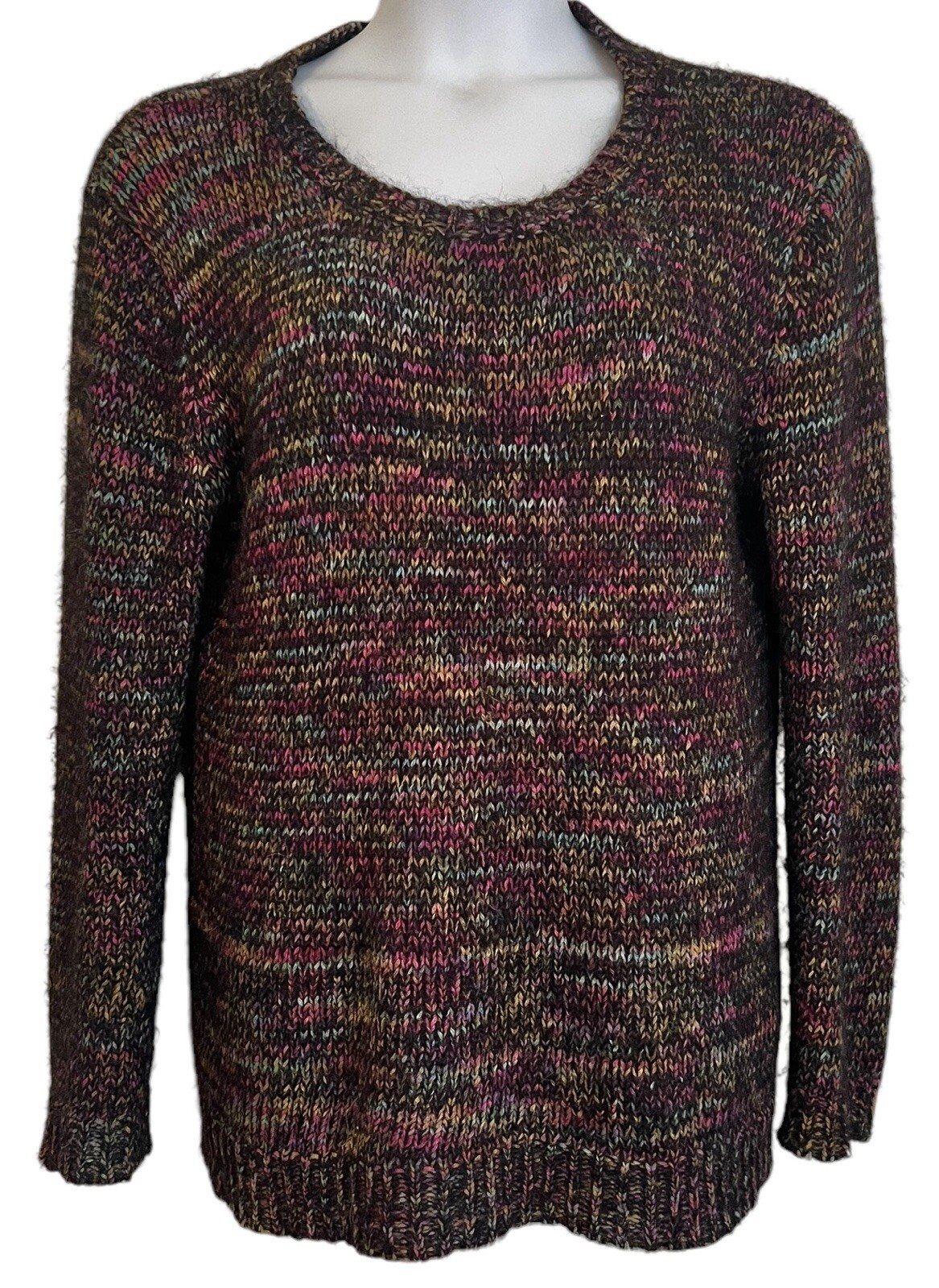 Invisible World Women’s Multicolor Sweater Sz XL Alpaca Wool Handmade In Peru