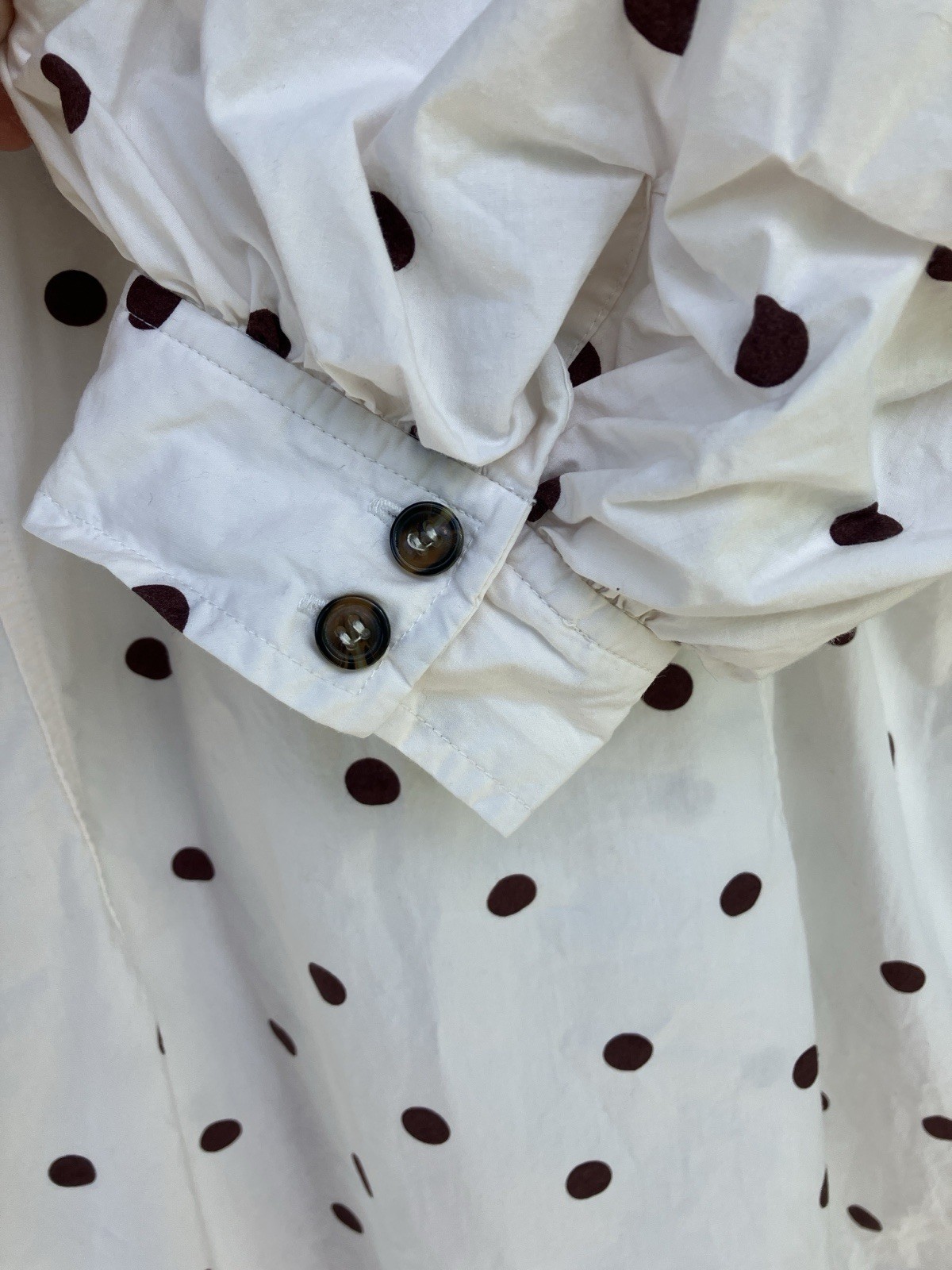 GANNI Polka Dot White Poplin Sailor Collar Mini Dress Size EU 42 US 10 / 12