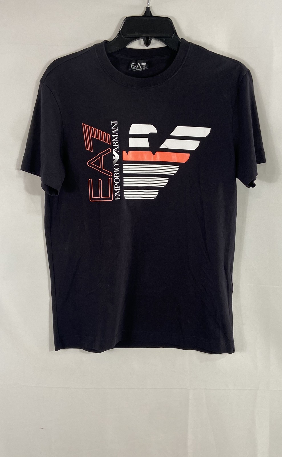 EA7 Emporio Armani Men’s Black Graphic Logo Eagle Short Sleeve T-shirt Size M