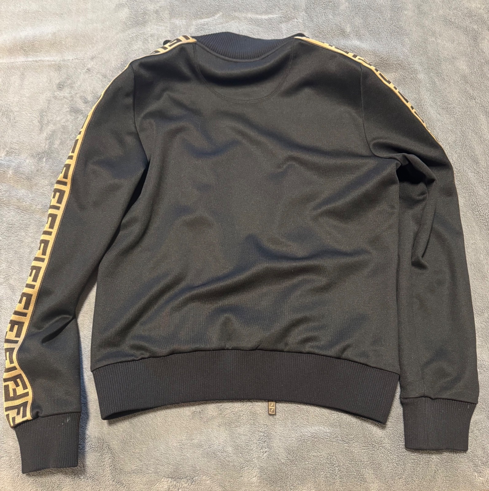 Authentic Fendi FF Track Jacket Black/Tobacco