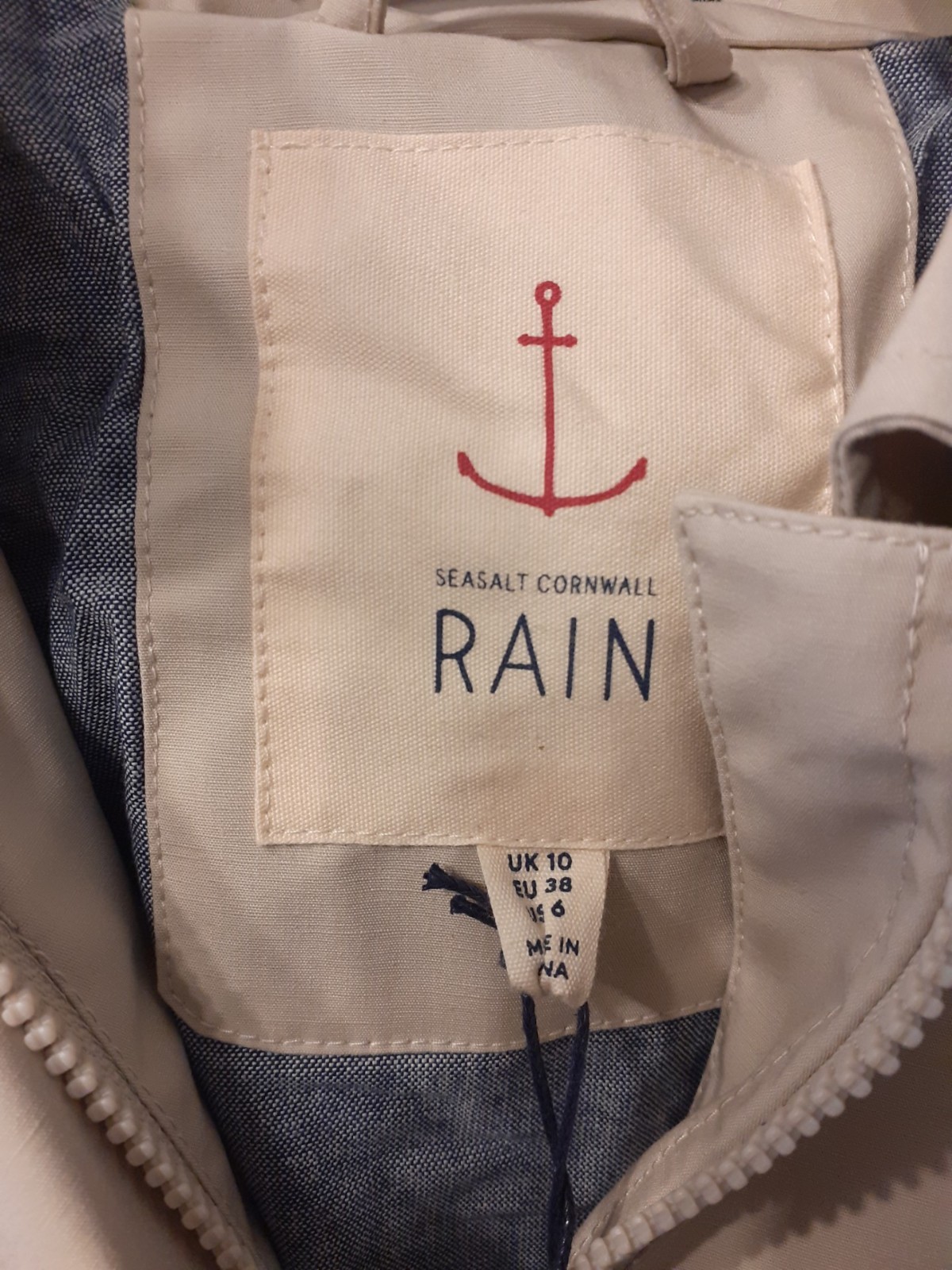 Seasalt Cloudburst Waterproof Mac Driftwood UK Size 10 BNWT
