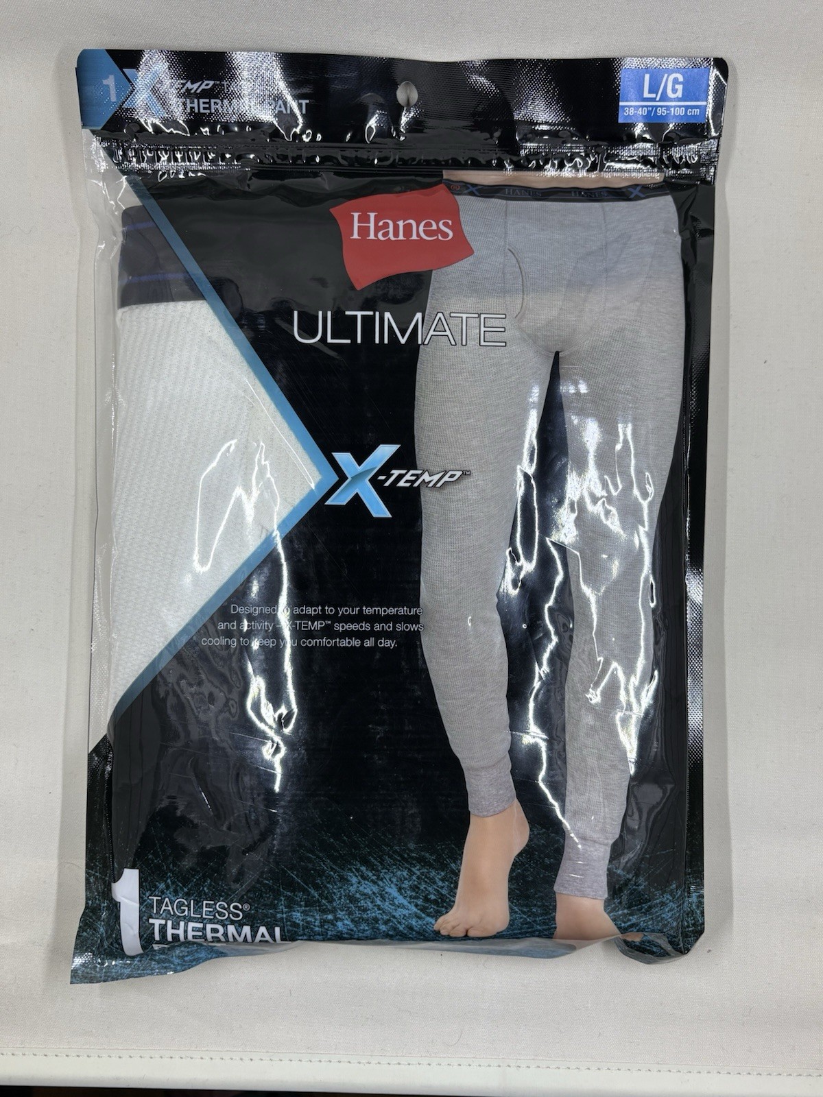 Hanes Men’s X-Temp Thermal Pants Grey Size Large NEW Free Shipping