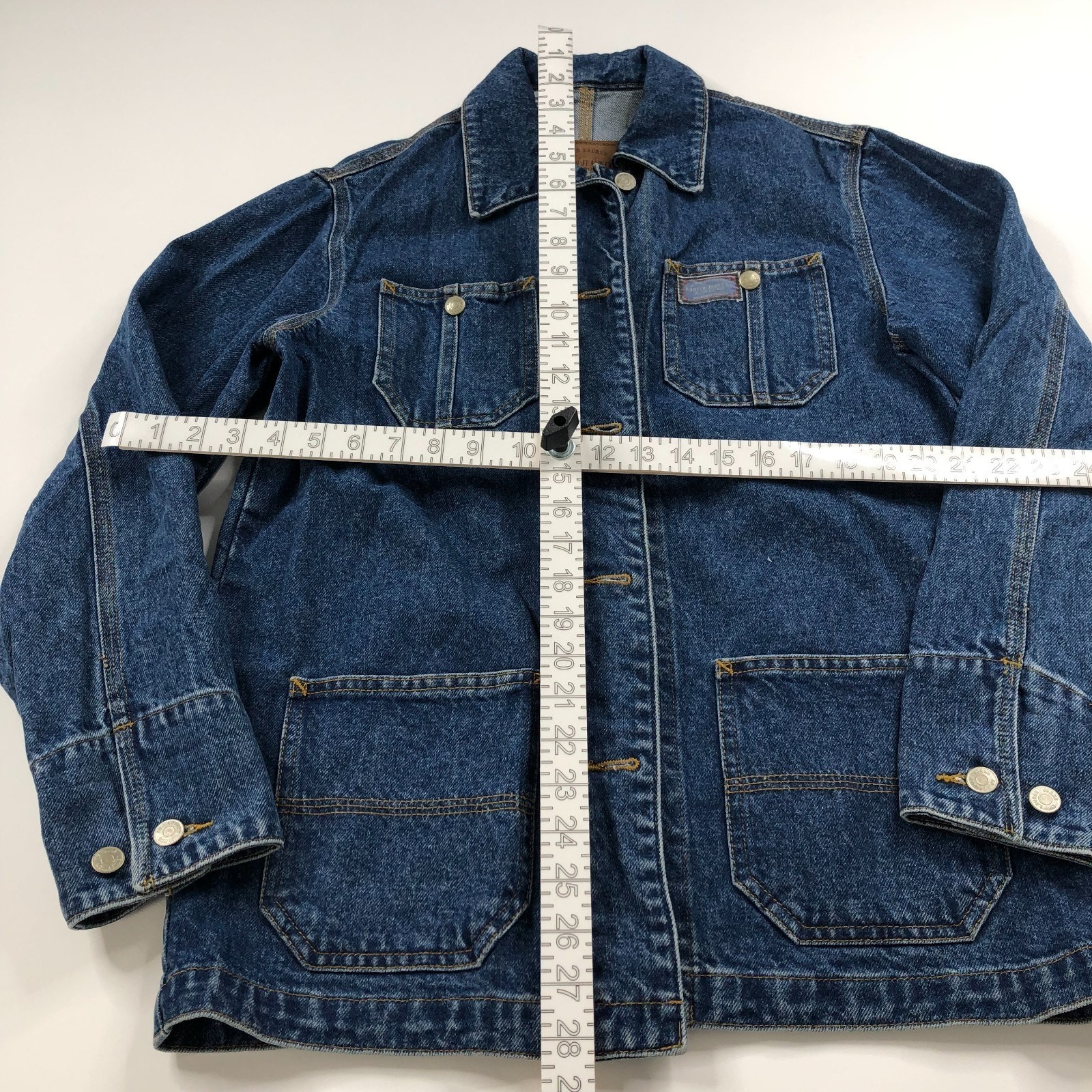 Lauren Jeans Co. PS Petite Small Chore Coat Barn Country Denim Jacket Blue MINT
