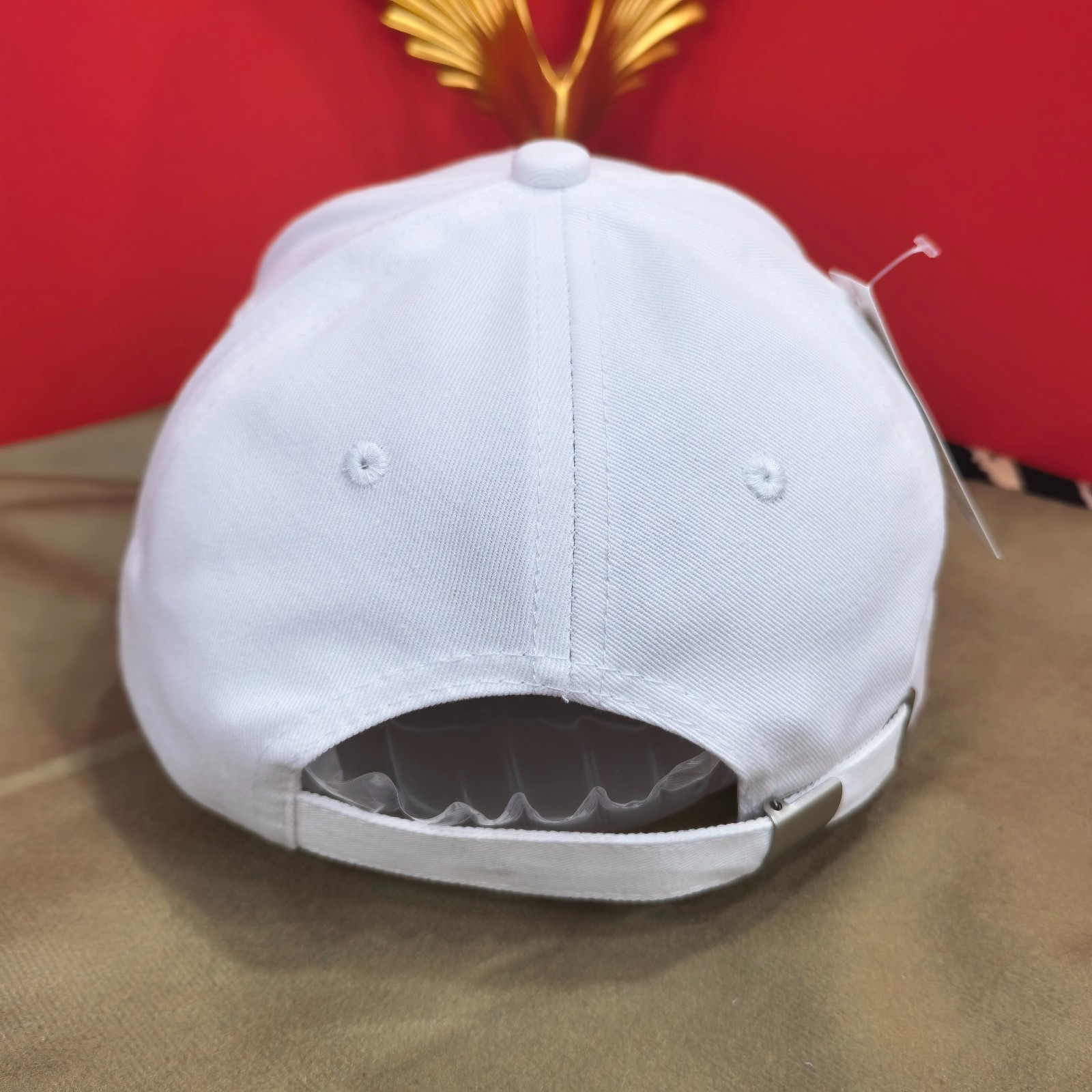 Porsche White Adjustable Baseball Cap with Classic Shield Embroidered Logo