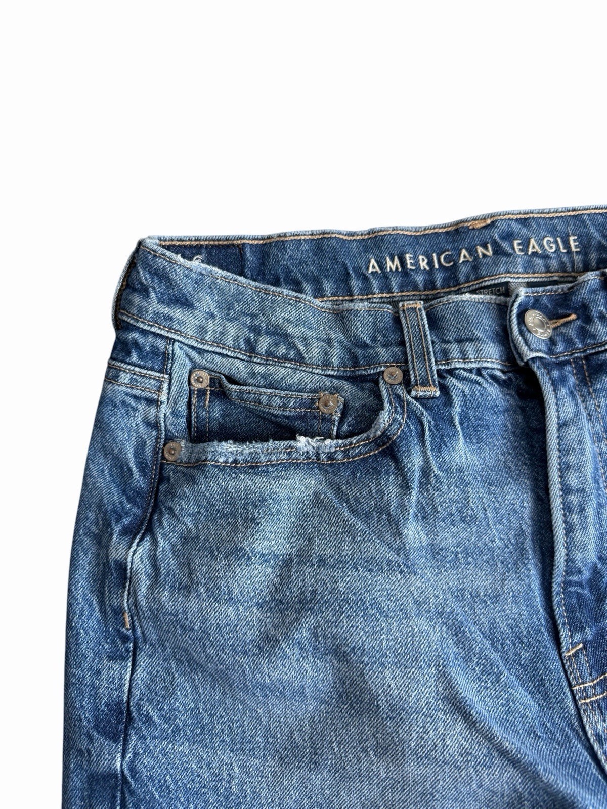 American Eagle Super High Rise Straight Jeans Women’s 31×32 Medium Wash