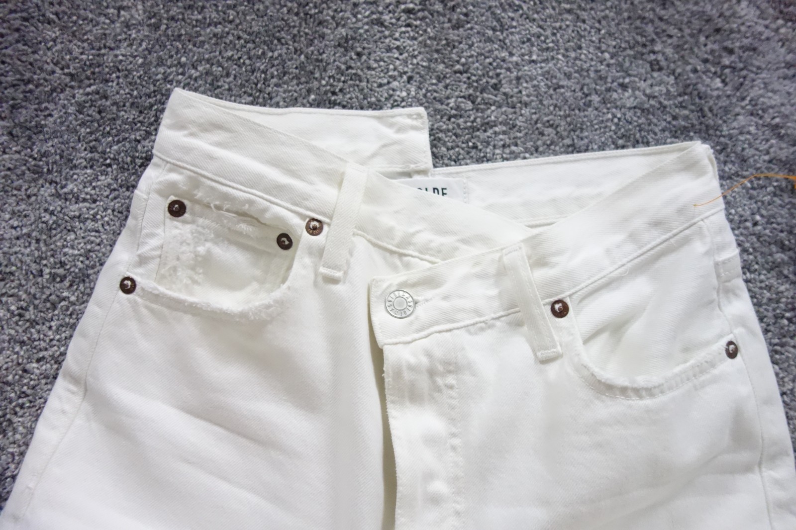 Agolde Jeans Womens 24 White Criss Cross Straight Fray Hem Denim