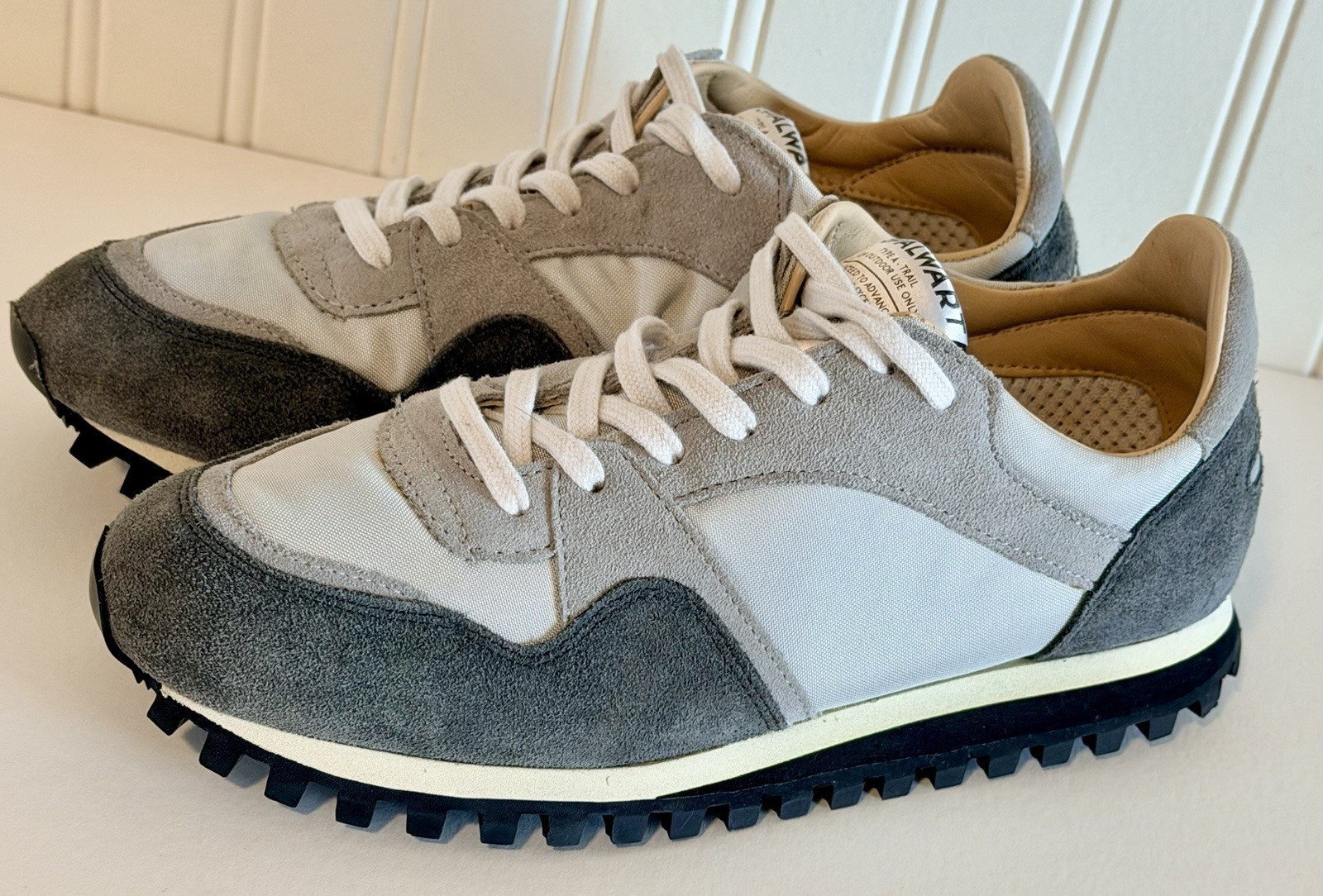 SPALWART Marathon Trail Suede Leather Sneakers Gray White Women Size 7 $300 NIB