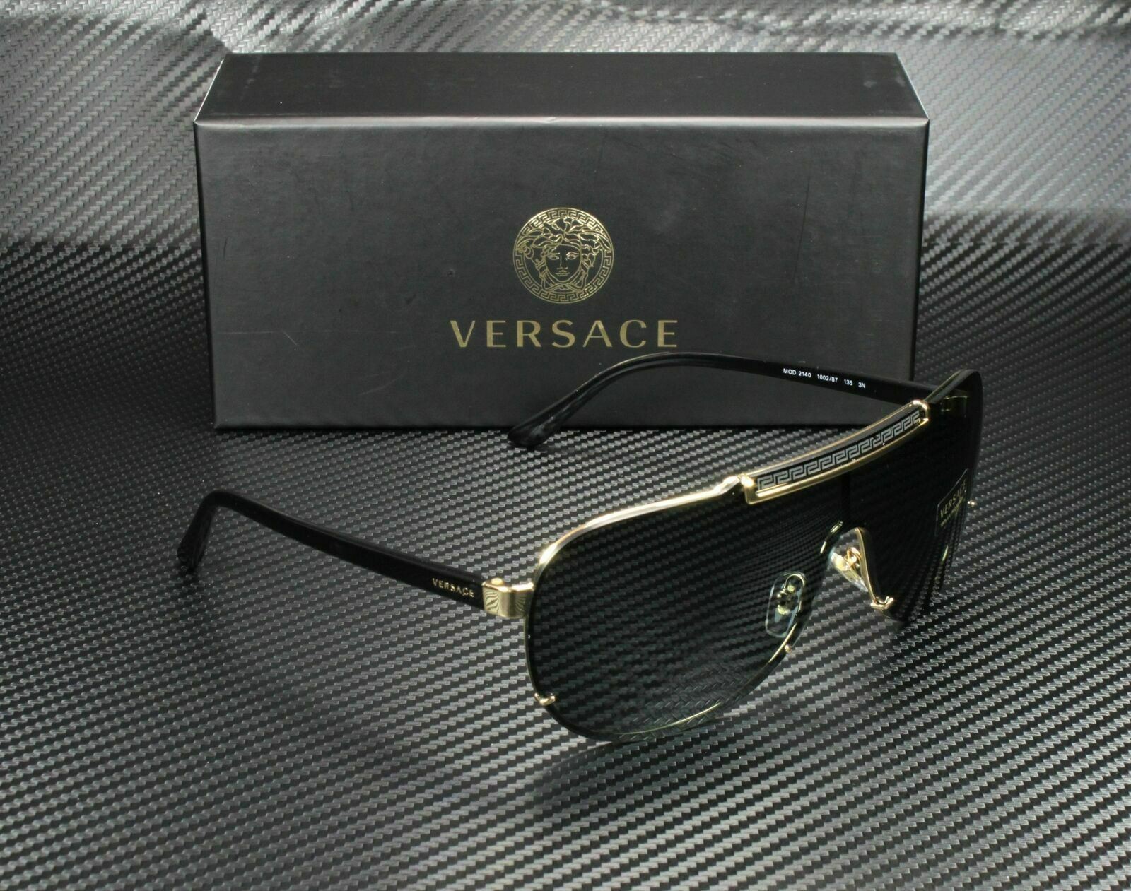 VERSACE VE2140 100287 Black Dark Grey Men’s Sunglasses 40 mm