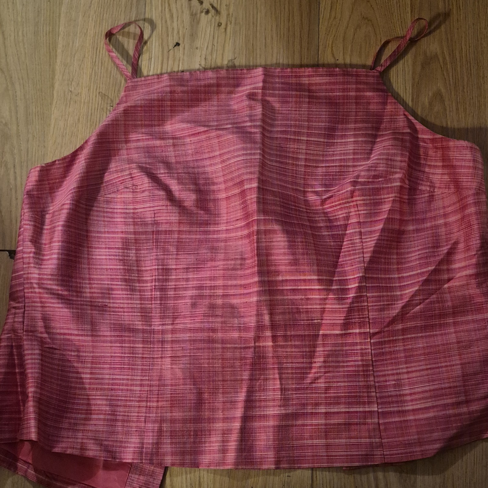 Ann Taylor Women’s Pink Plaid Silk Spaghetti Strap Button Front Camisole 12