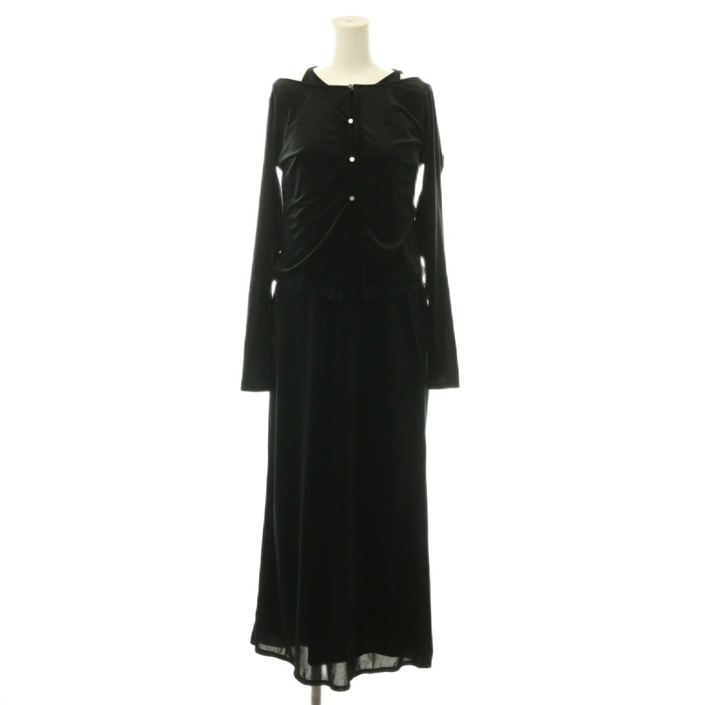 MIESROHE Velor Amethyst Dress & Cardigan Set Black Size 0 NWT